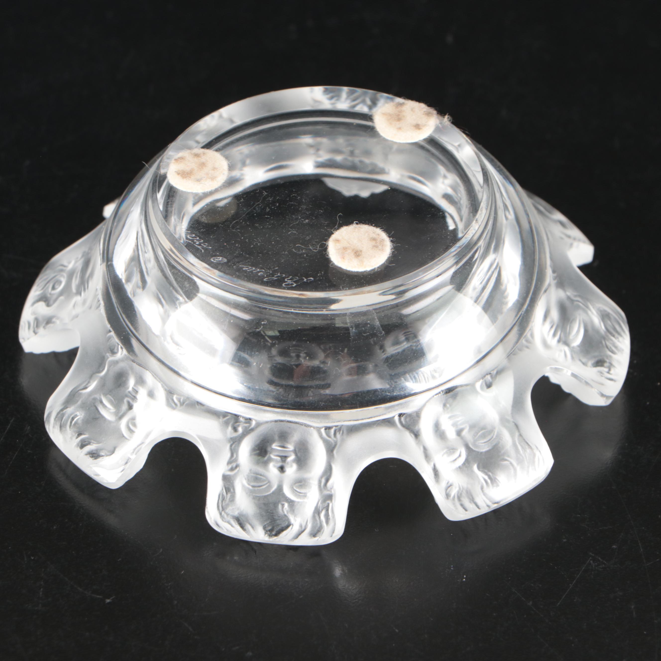 Lalique "Honfelur" and "St. Nicholas" Glass Ashtrays