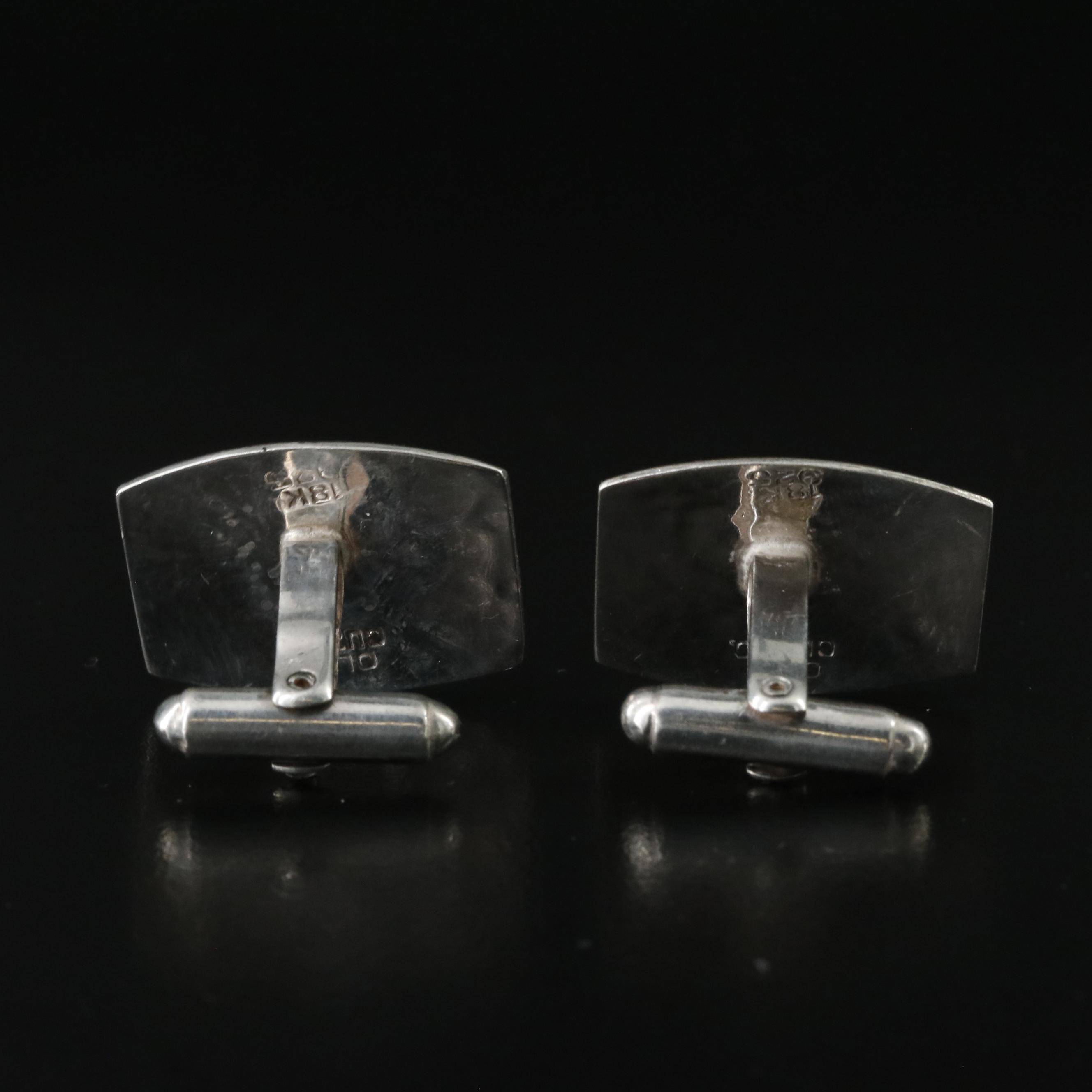 Old Cuzco Sterling Llama Cufflinks with 18K Accents