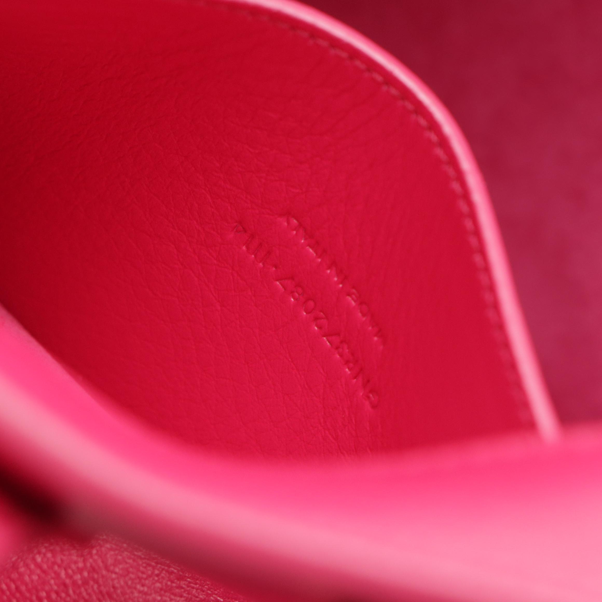 Saint Laurent Fuchsia Calfskin Leather YSL Monogram Baby Cabas Two-Way Bag