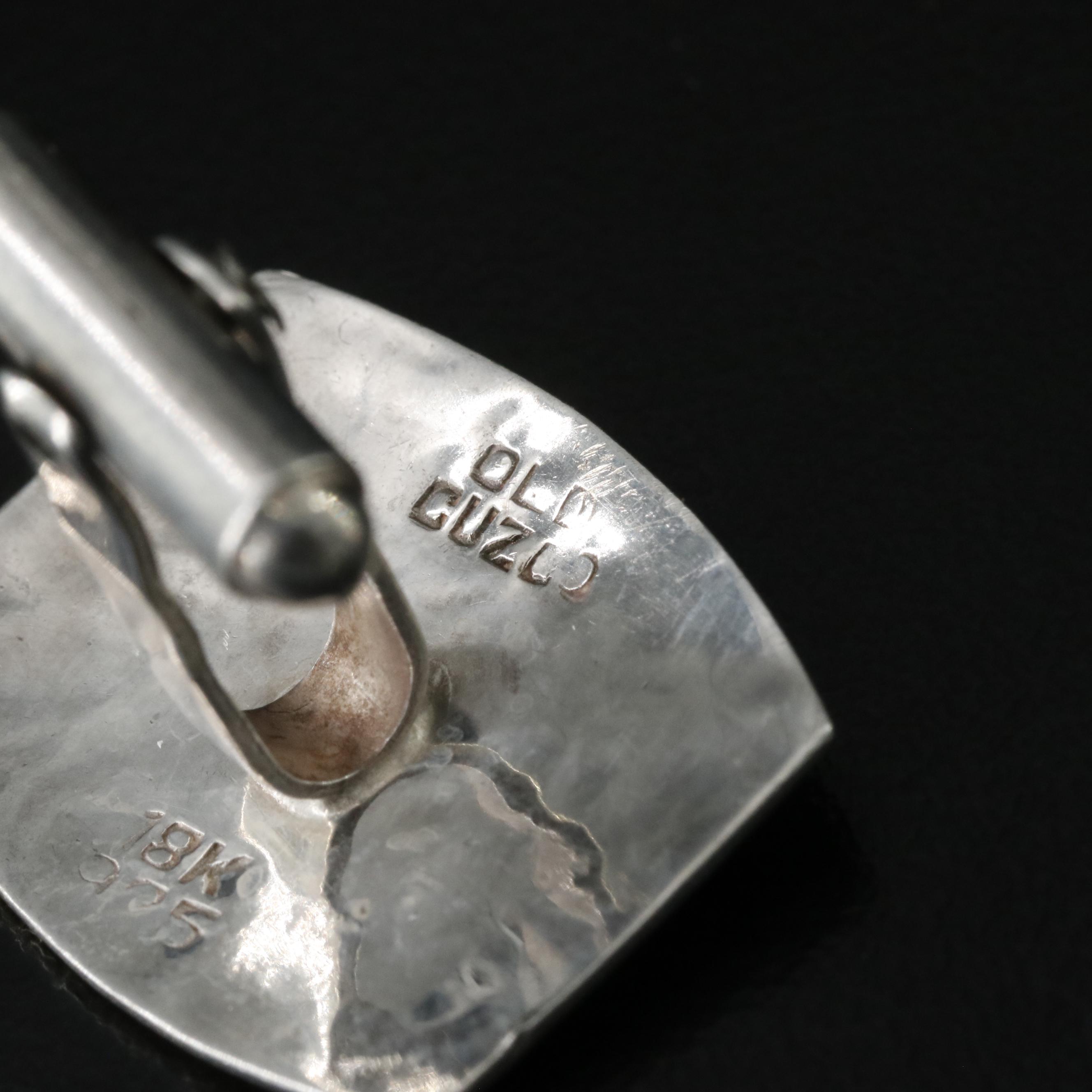 Old Cuzco Sterling Llama Cufflinks with 18K Accents