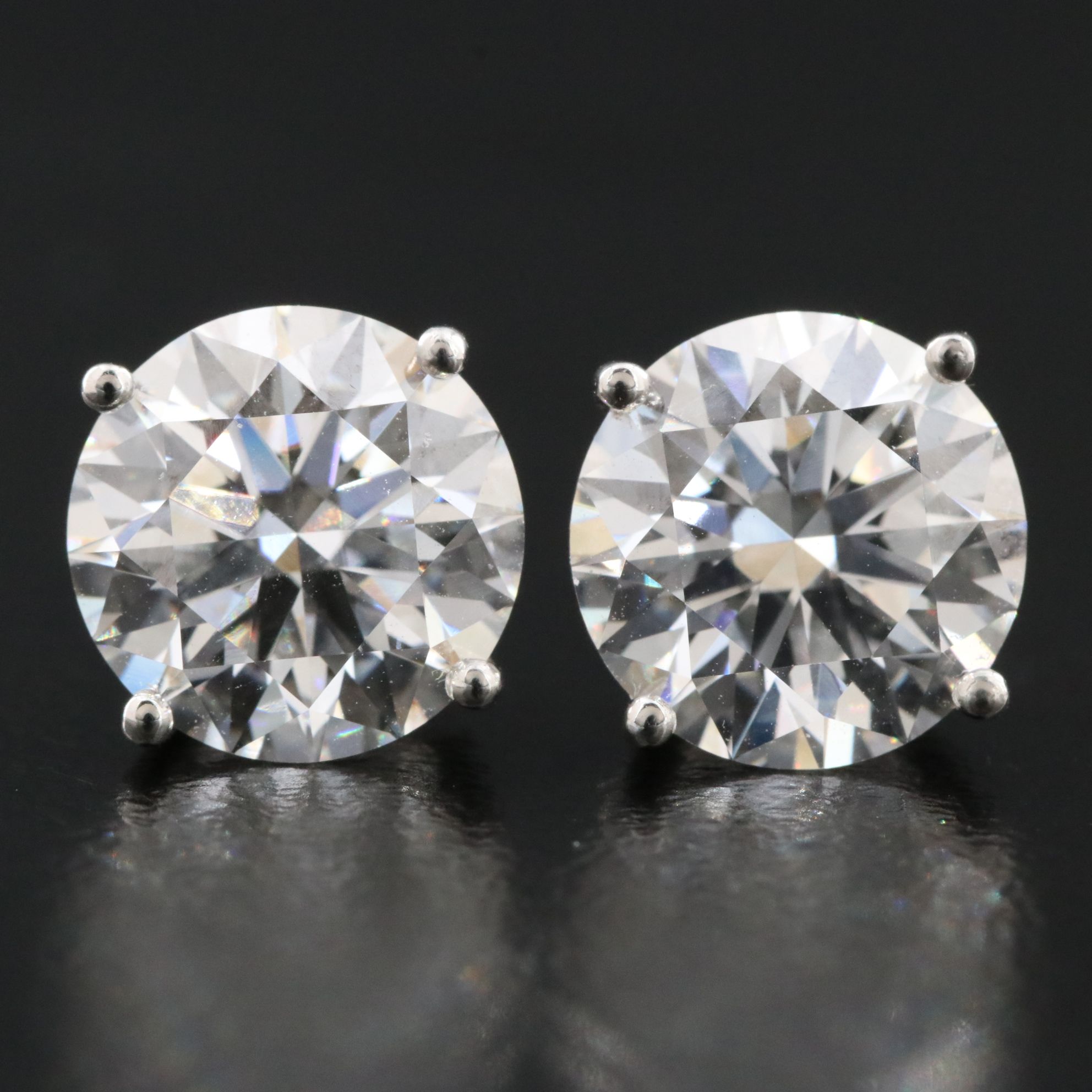 Platinum 5.15 CTW Lab Grown Diamond Stud Earrings with IGI Reports