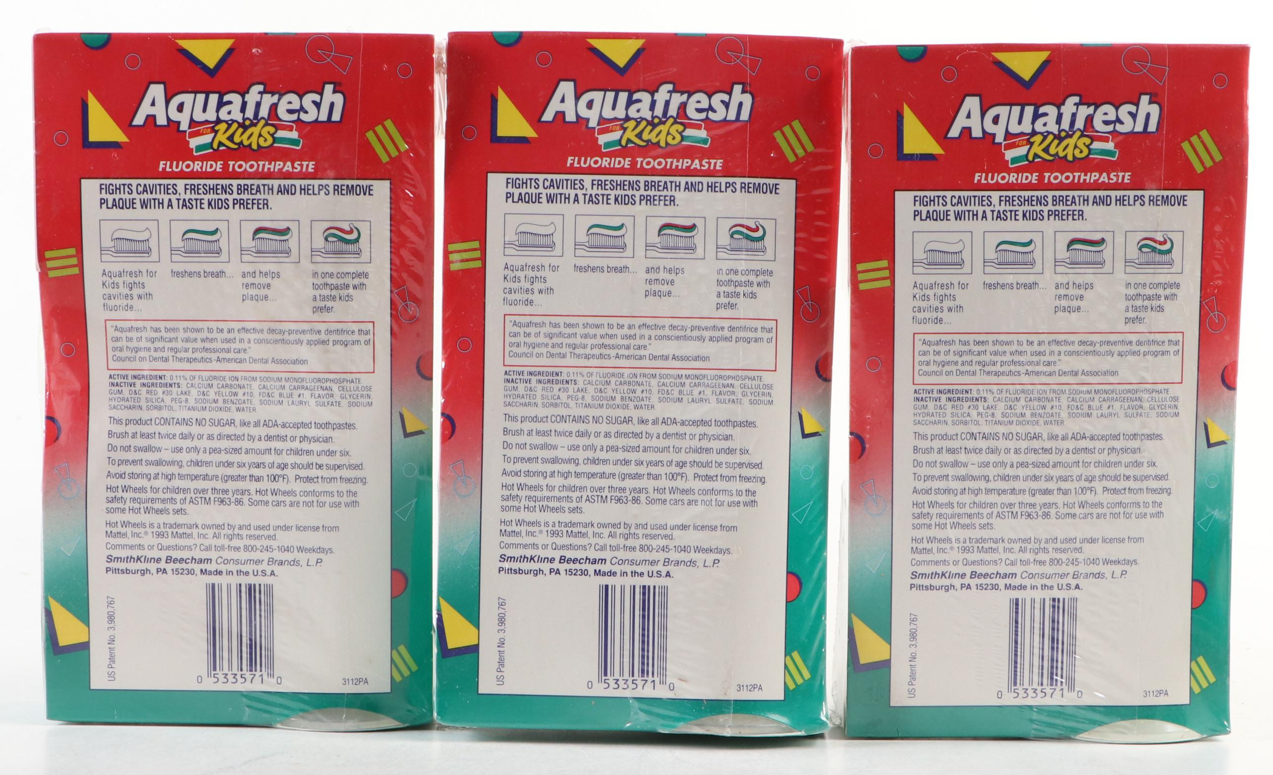 Aquafresh Kids Hot Wheels Promotional Sets, Late 20th Century