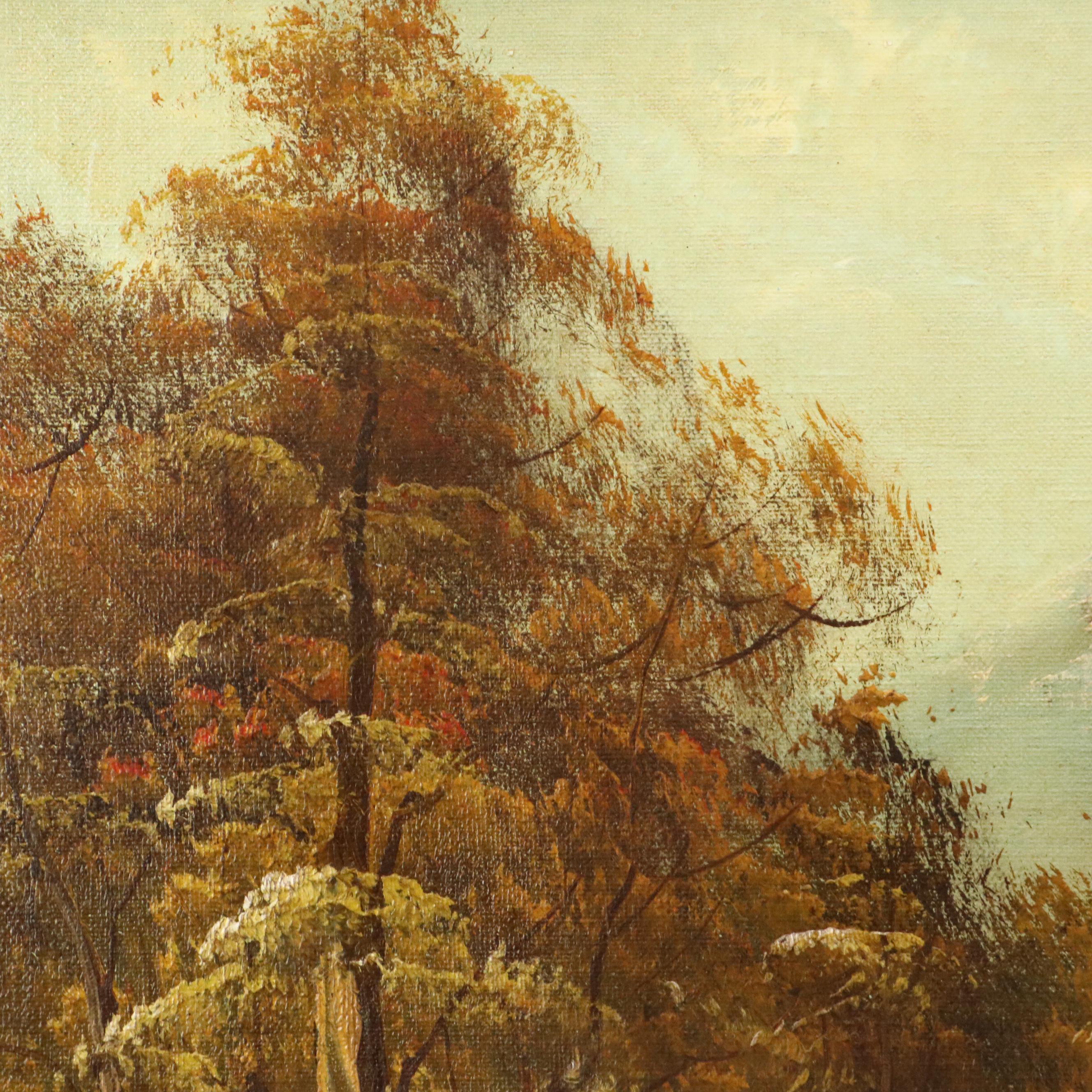 George Whitman Landscape of Forest Lake and Mountains