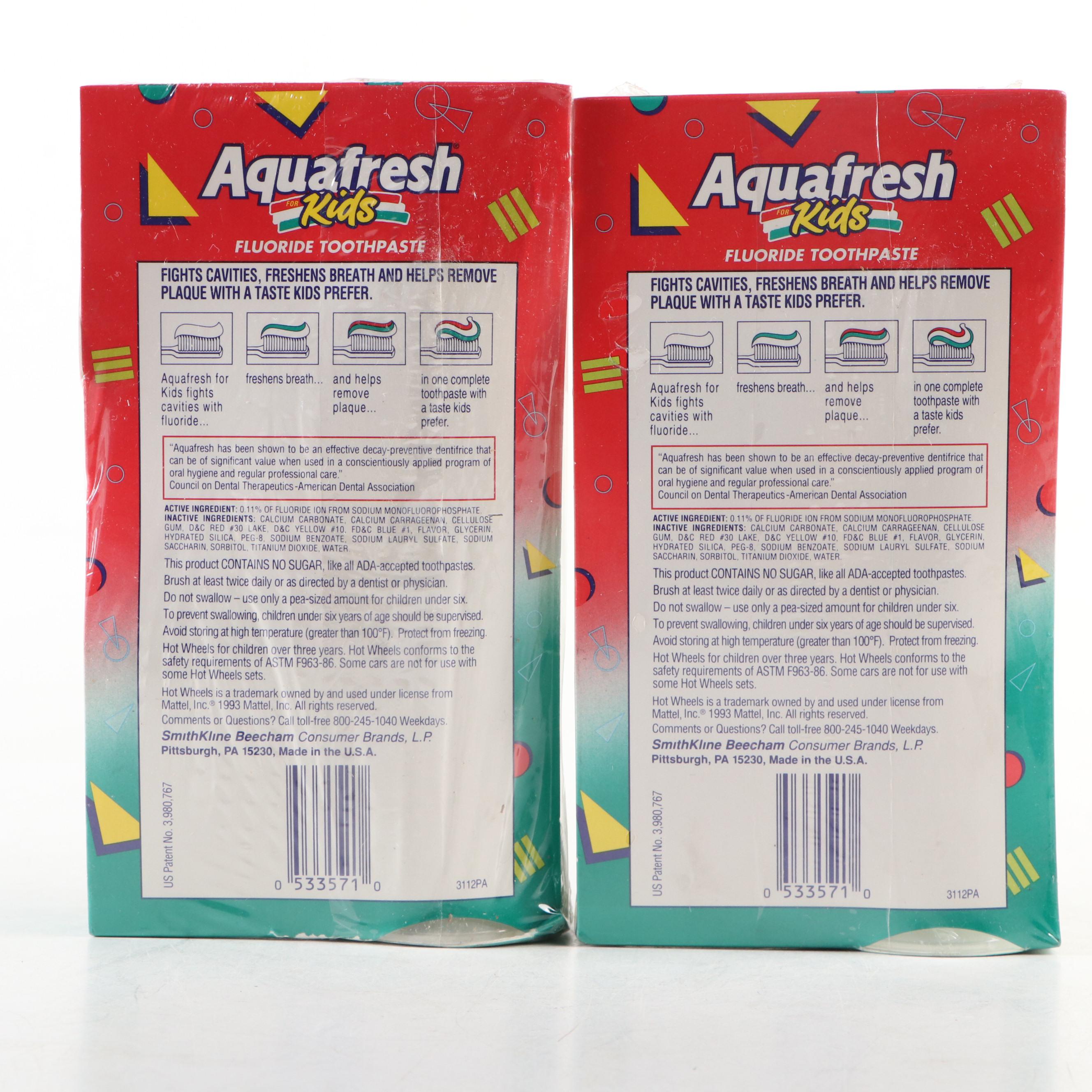 Aquafresh Kids Hot Wheels Promotional Sets, Late 20th Century