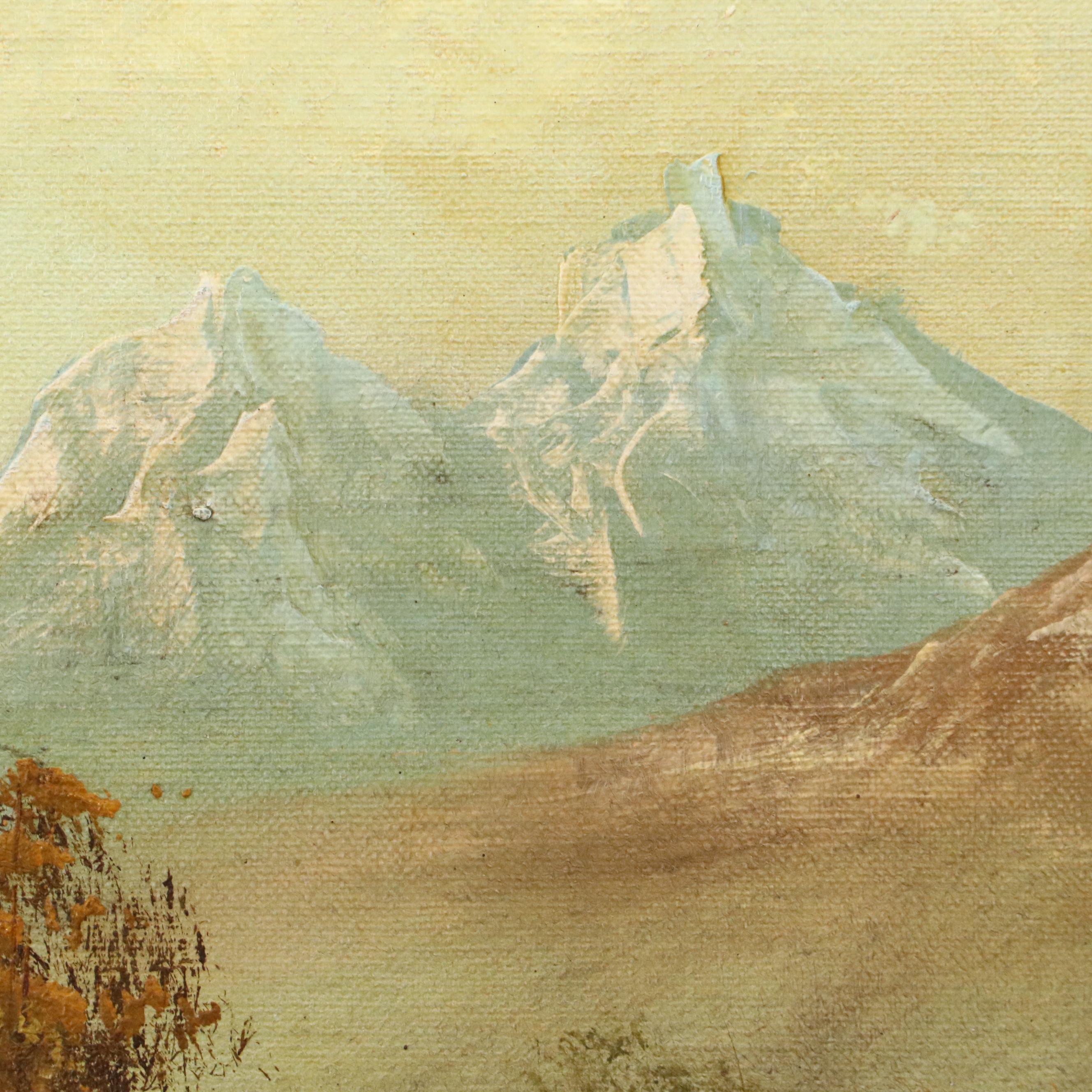 George Whitman Landscape of Forest Lake and Mountains