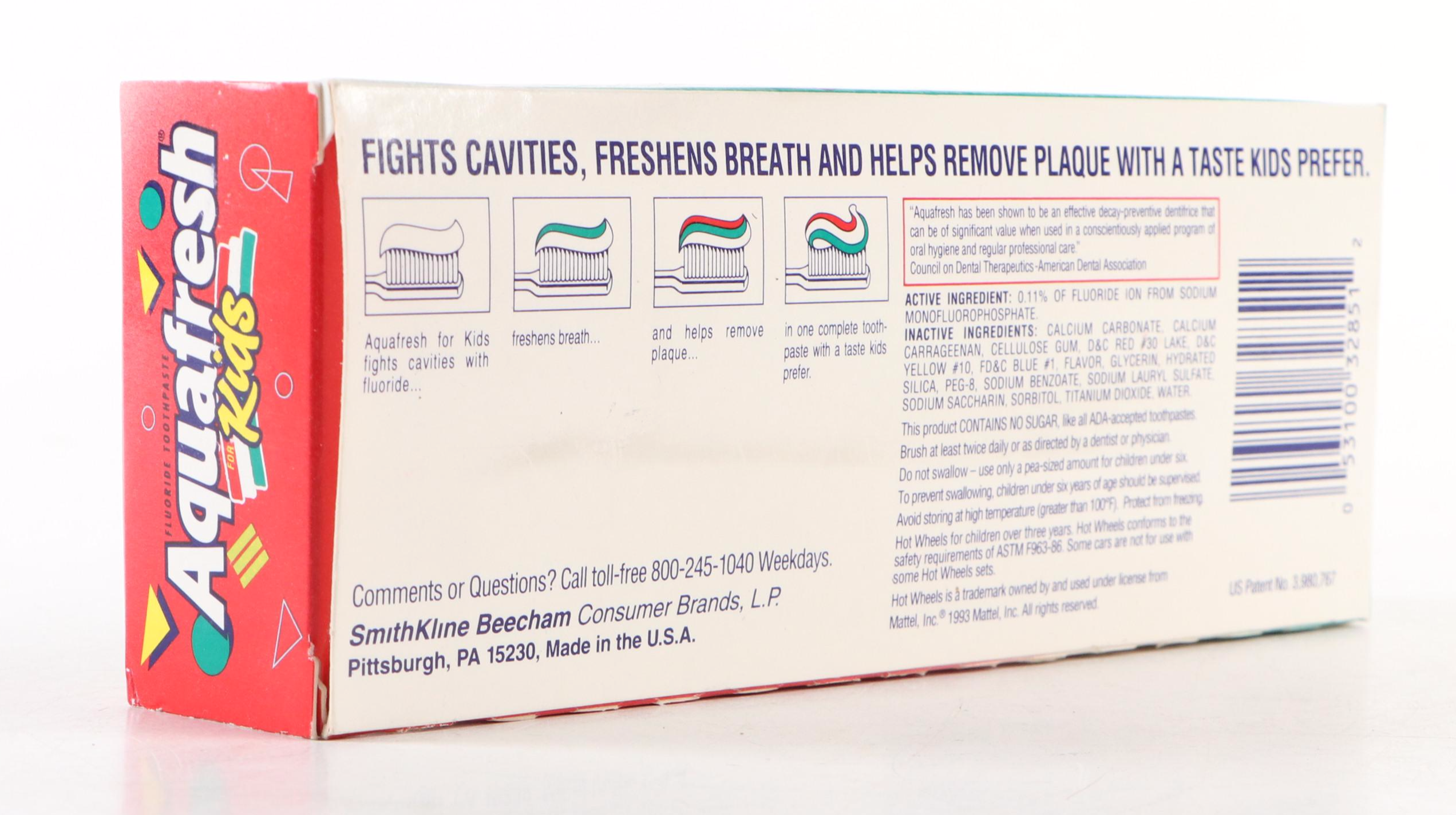 Aquafresh Kids Hot Wheels Promotional Sets, Late 20th Century