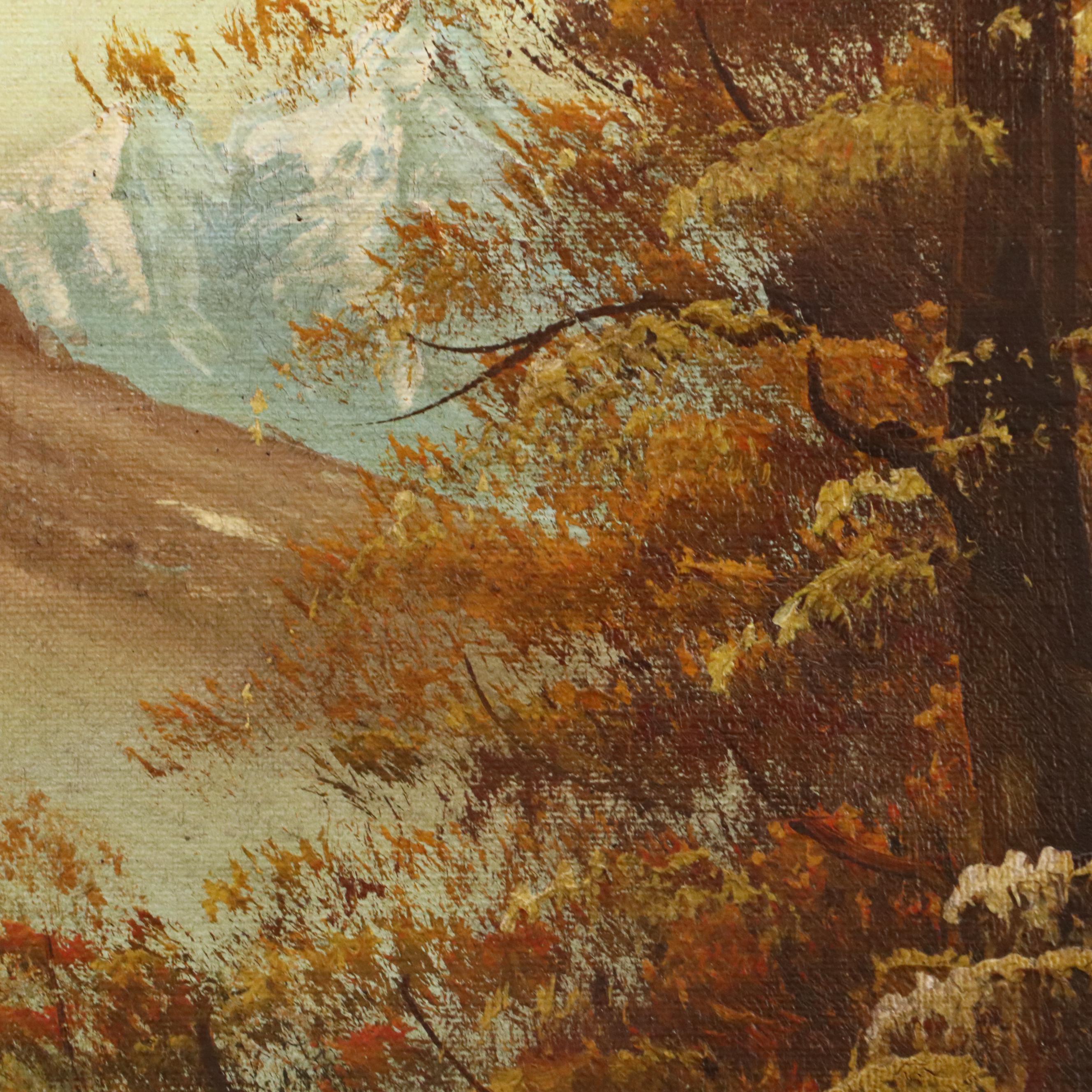 George Whitman Landscape of Forest Lake and Mountains