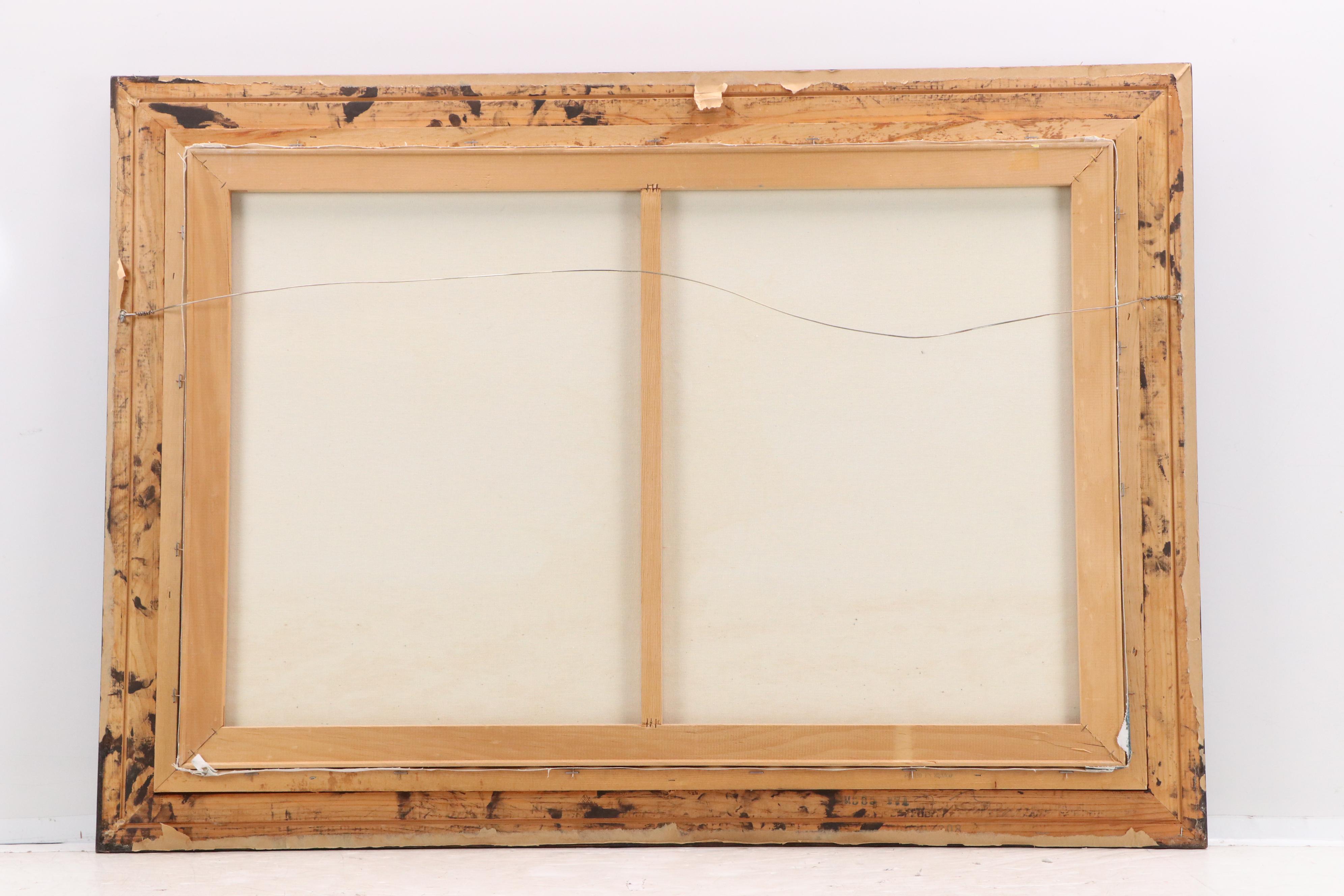 Seaman Oil Painting of Nautical Scene With Ship, Mid-to-Late 20th Century