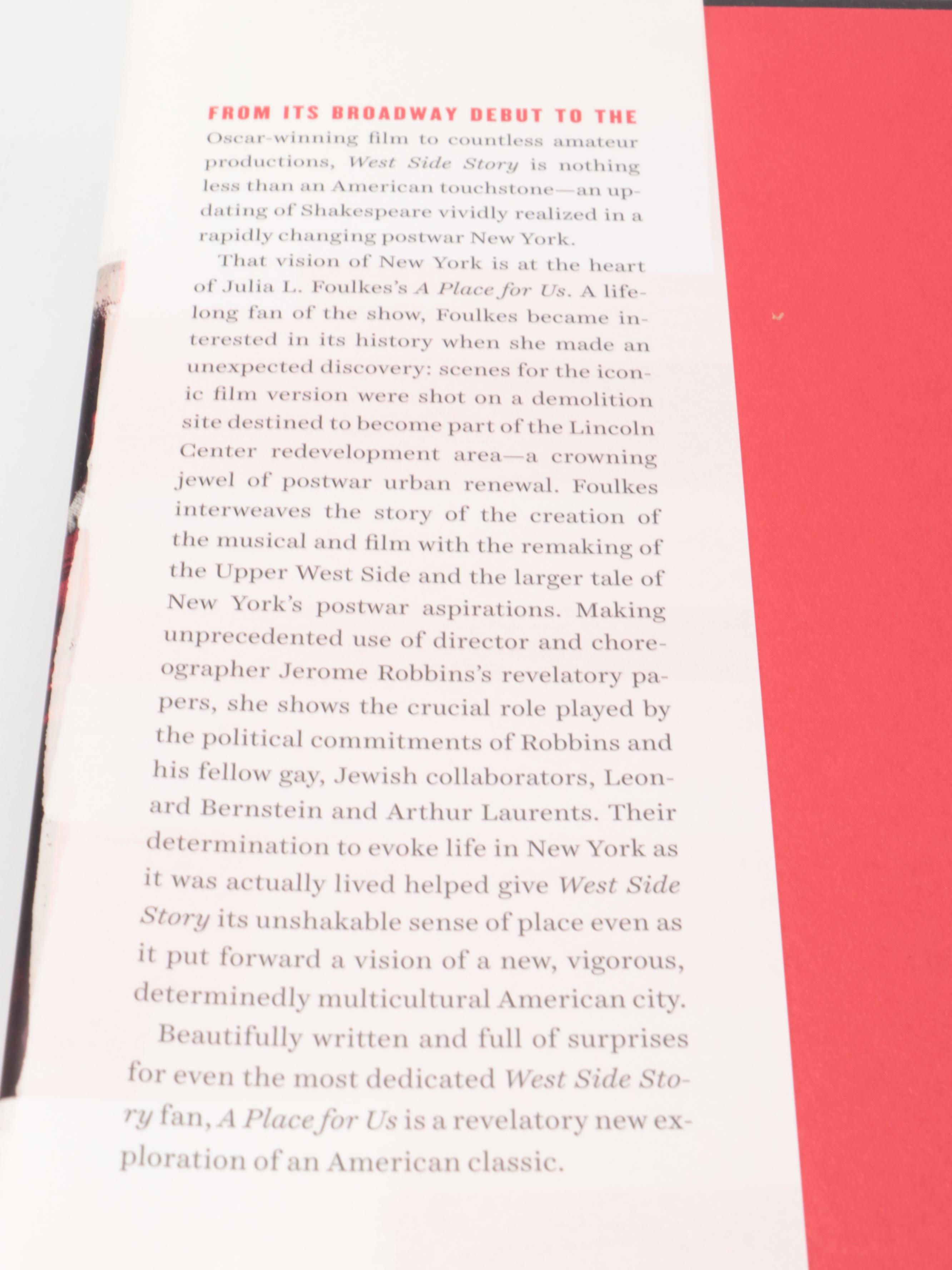 "A Place For Us: West Side Story and New York" and Other New York Books