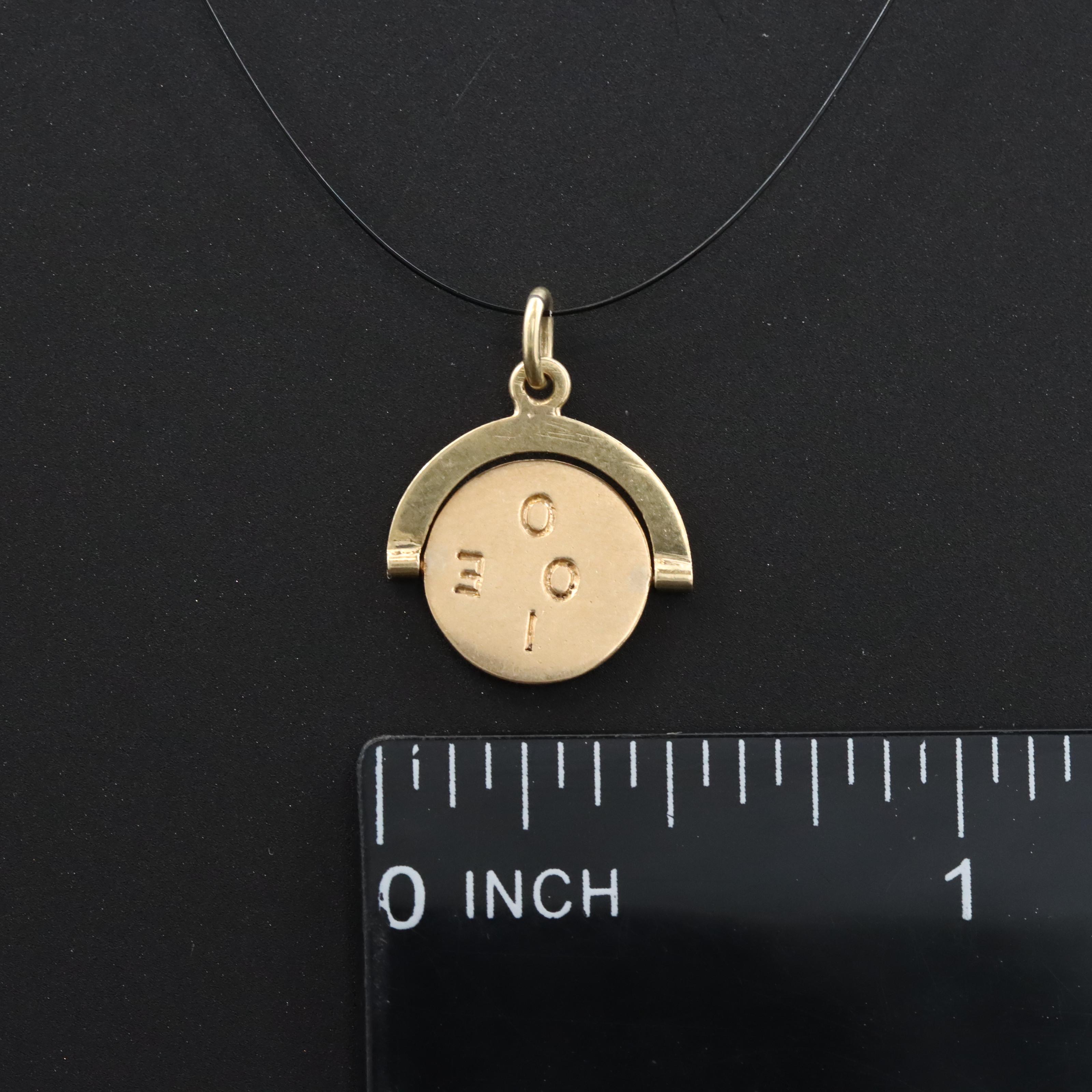14K "I Love You" Thaumatrope Pendant