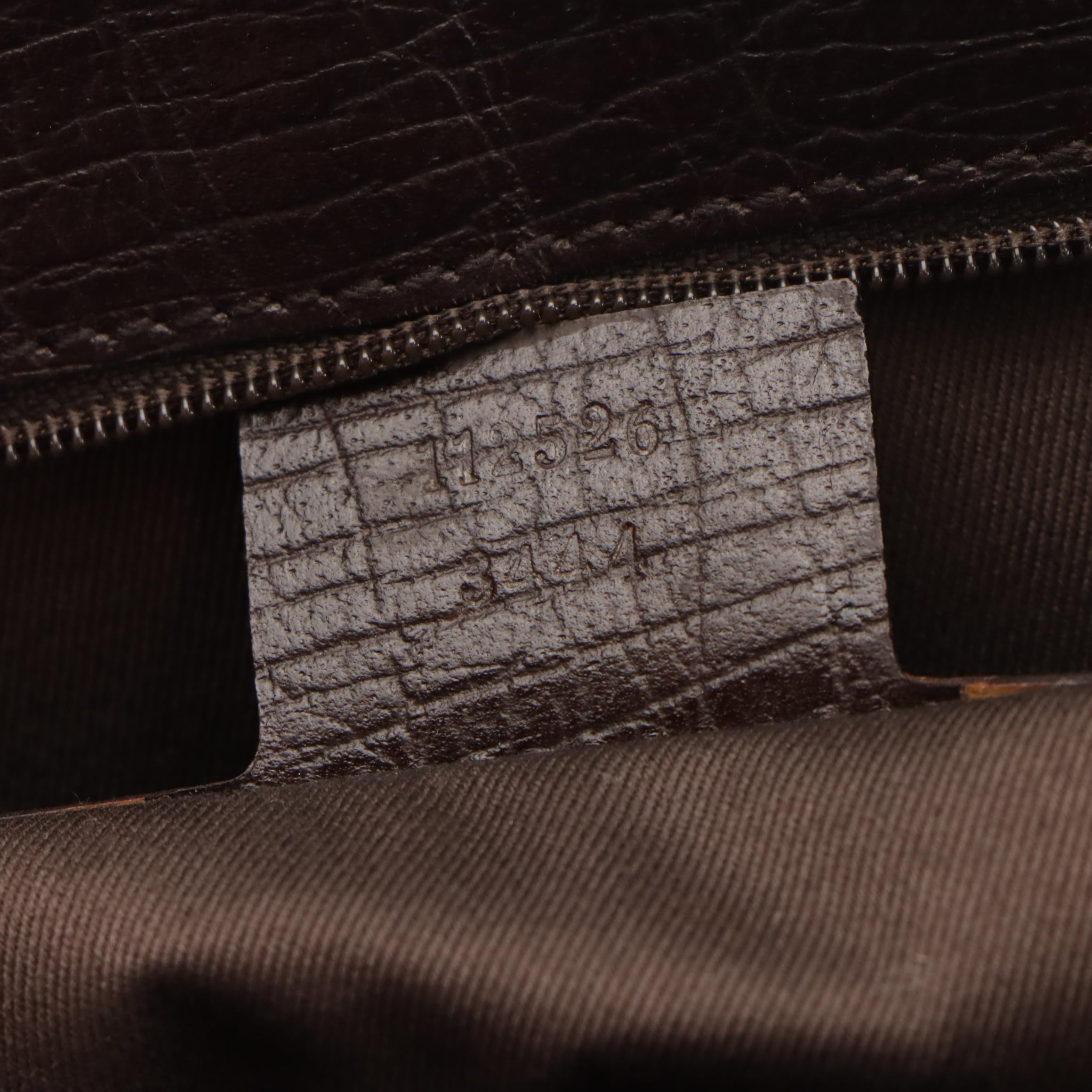 Gucci Bamboo GG Canvas and Textured Leather Tote