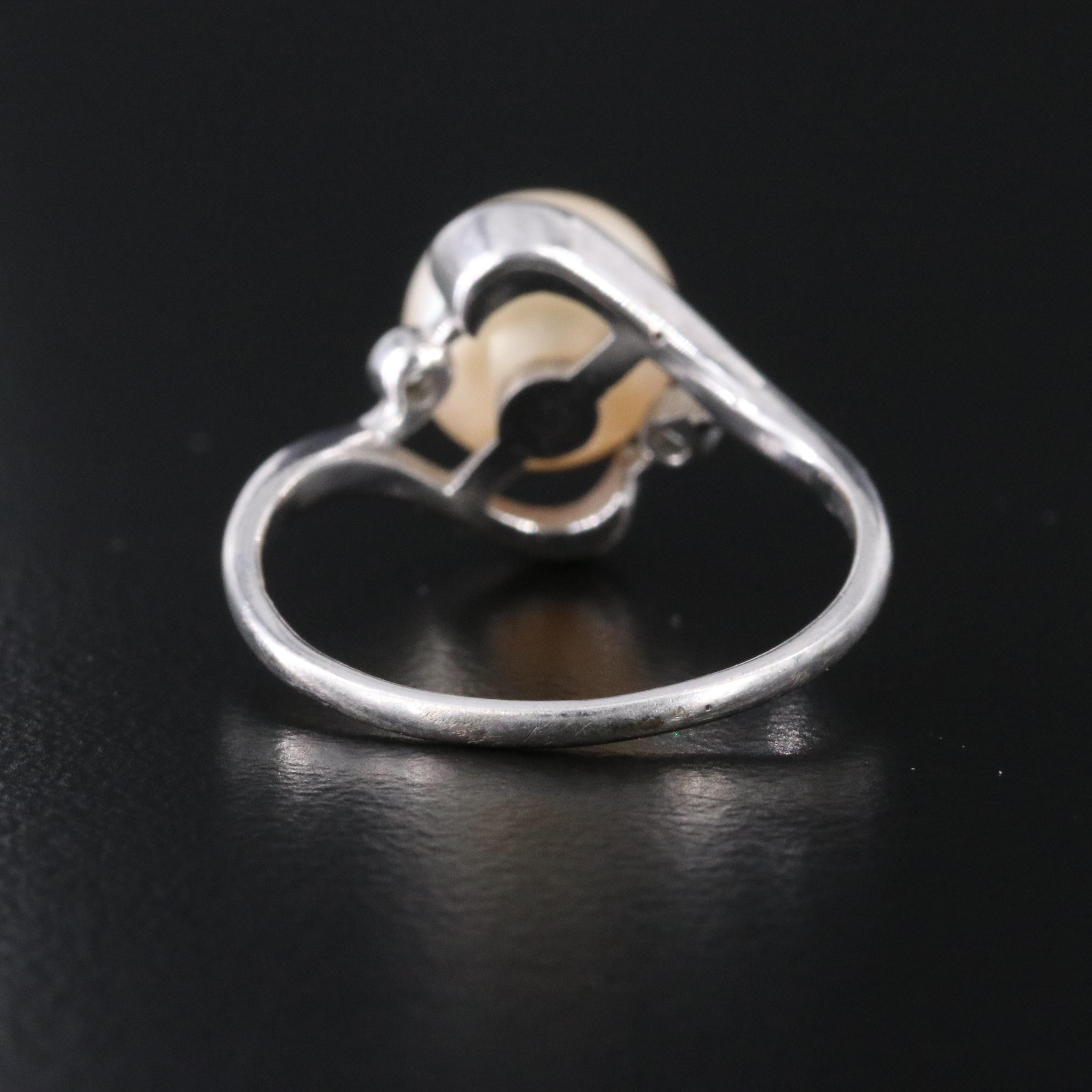 Mikimoto 14K Pearl and Diamond Ring