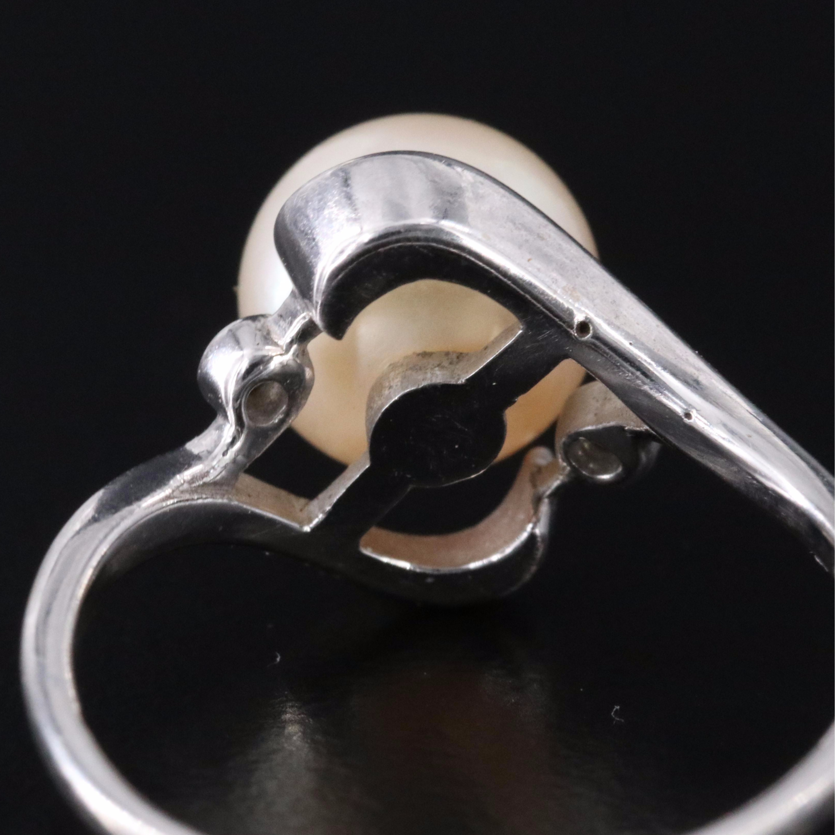 Mikimoto 14K Pearl and Diamond Ring