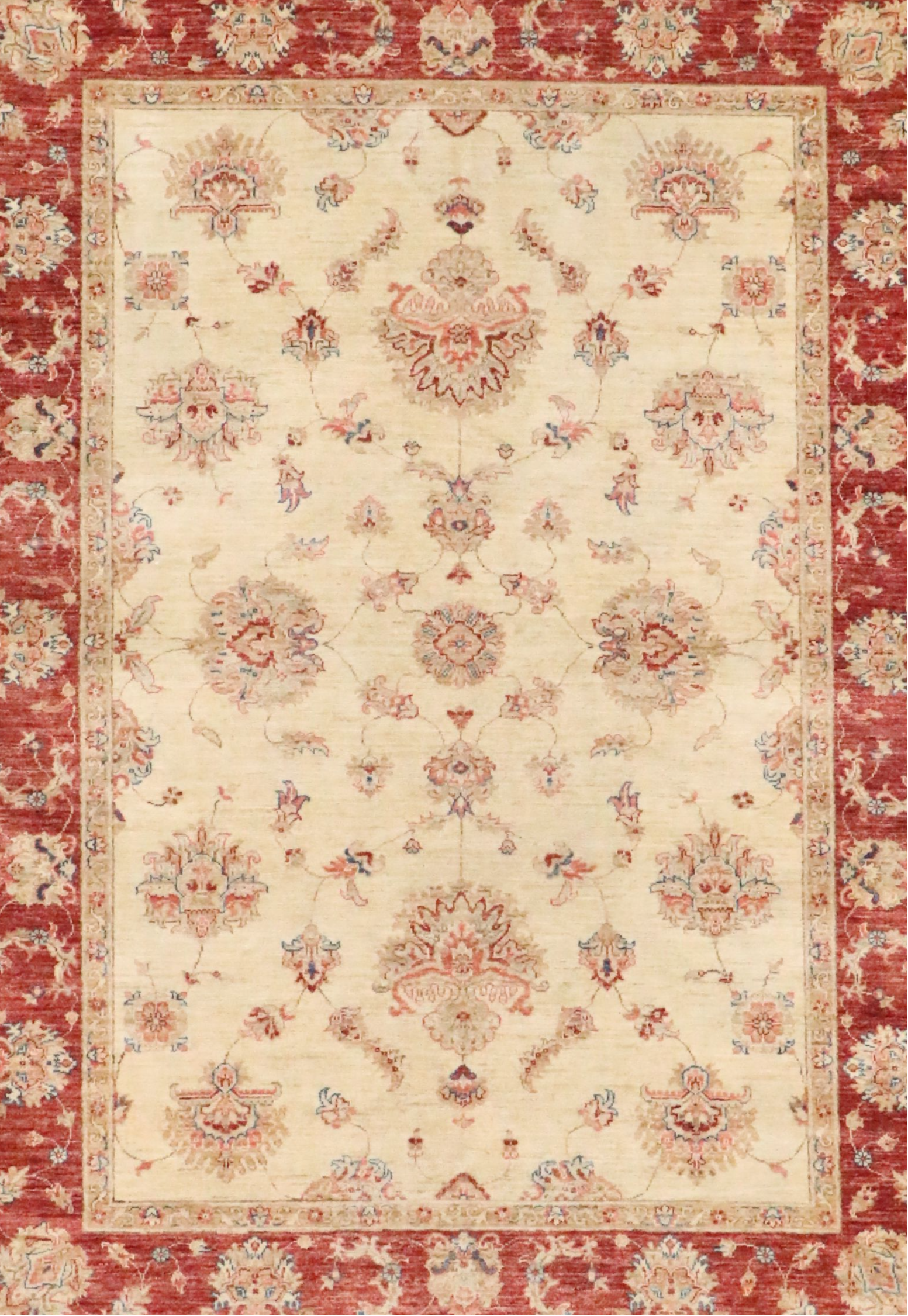 5'7 x 7'9 Hand-Knotted Pakistani Peshawar Area Rug