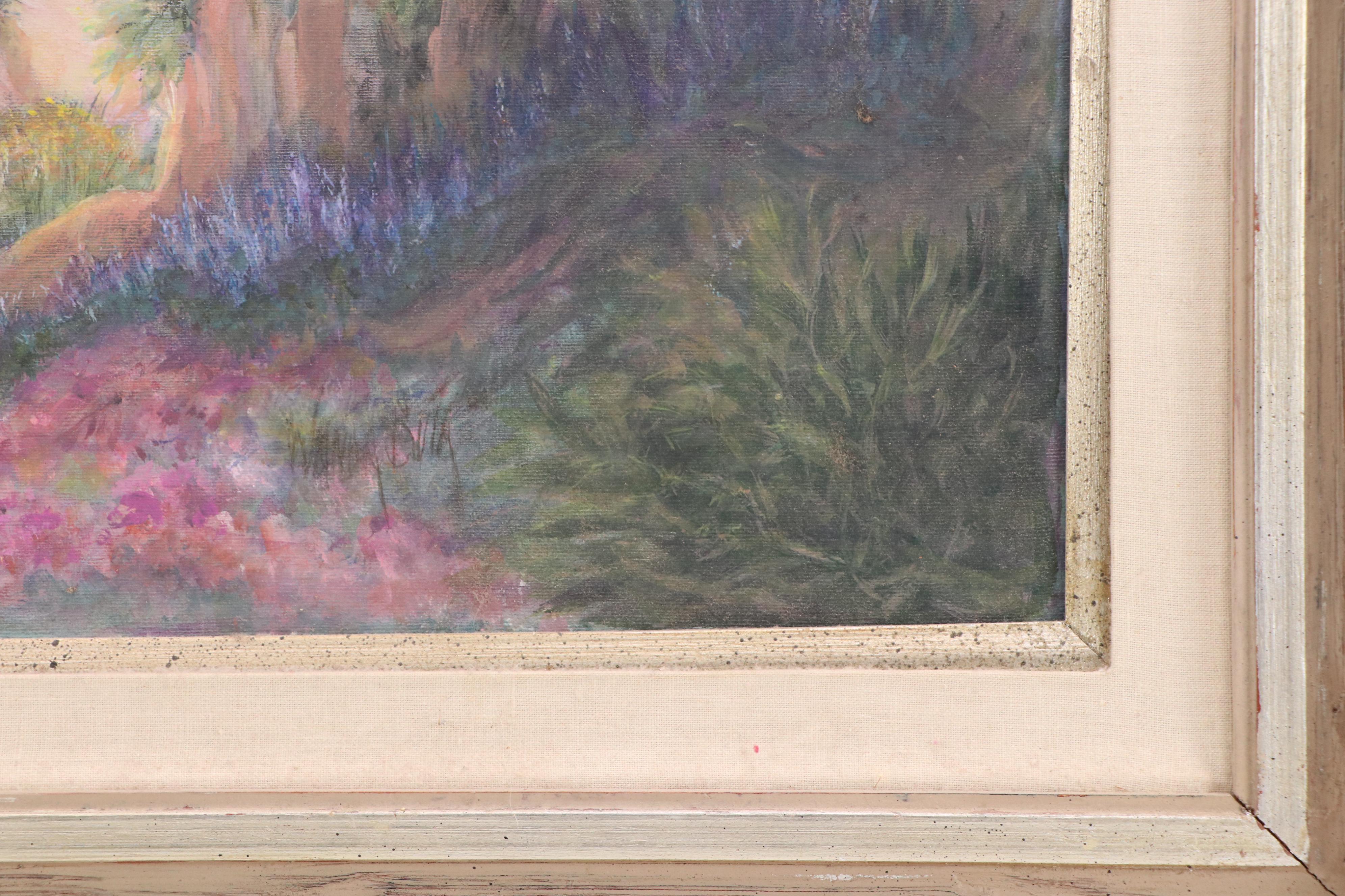 Stormy Tropical Landscape Oil Painting, Circa 1970