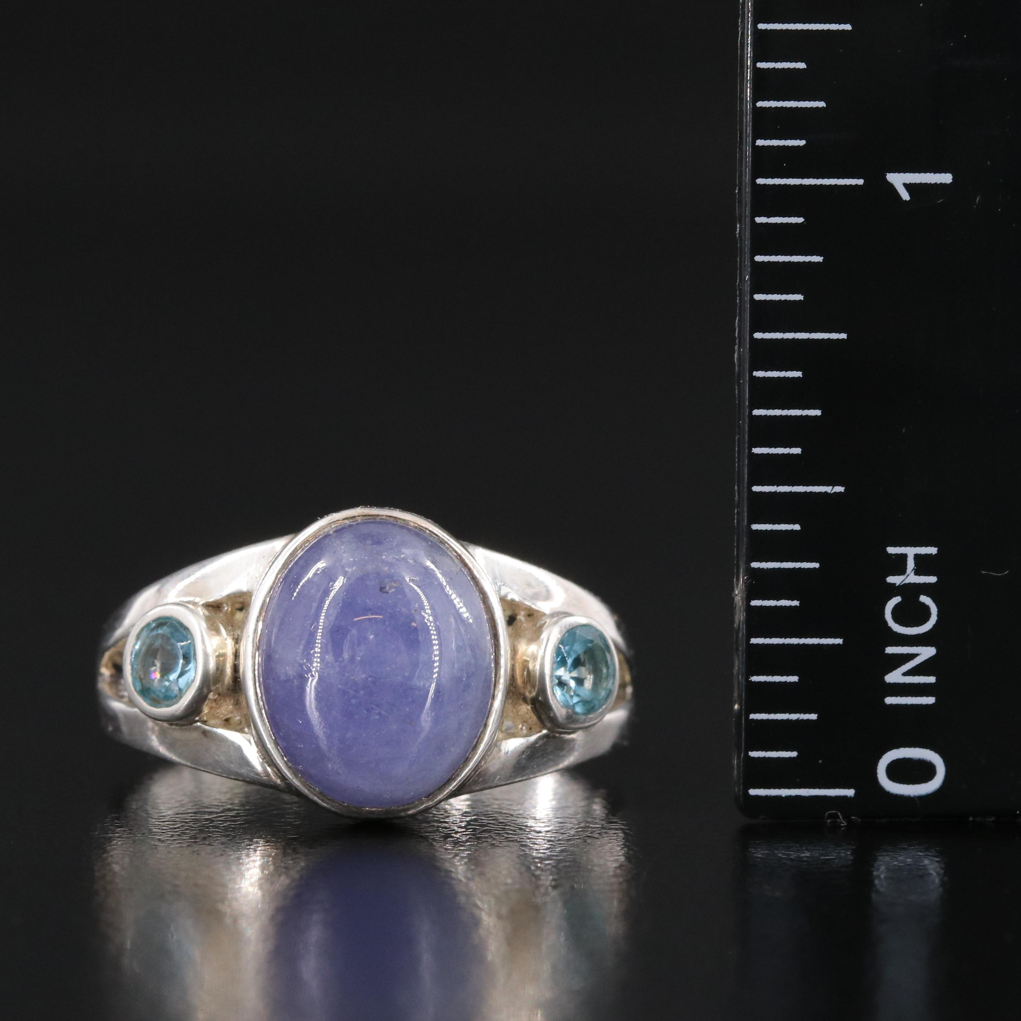 Sterling Tanzanite and Topaz Ring