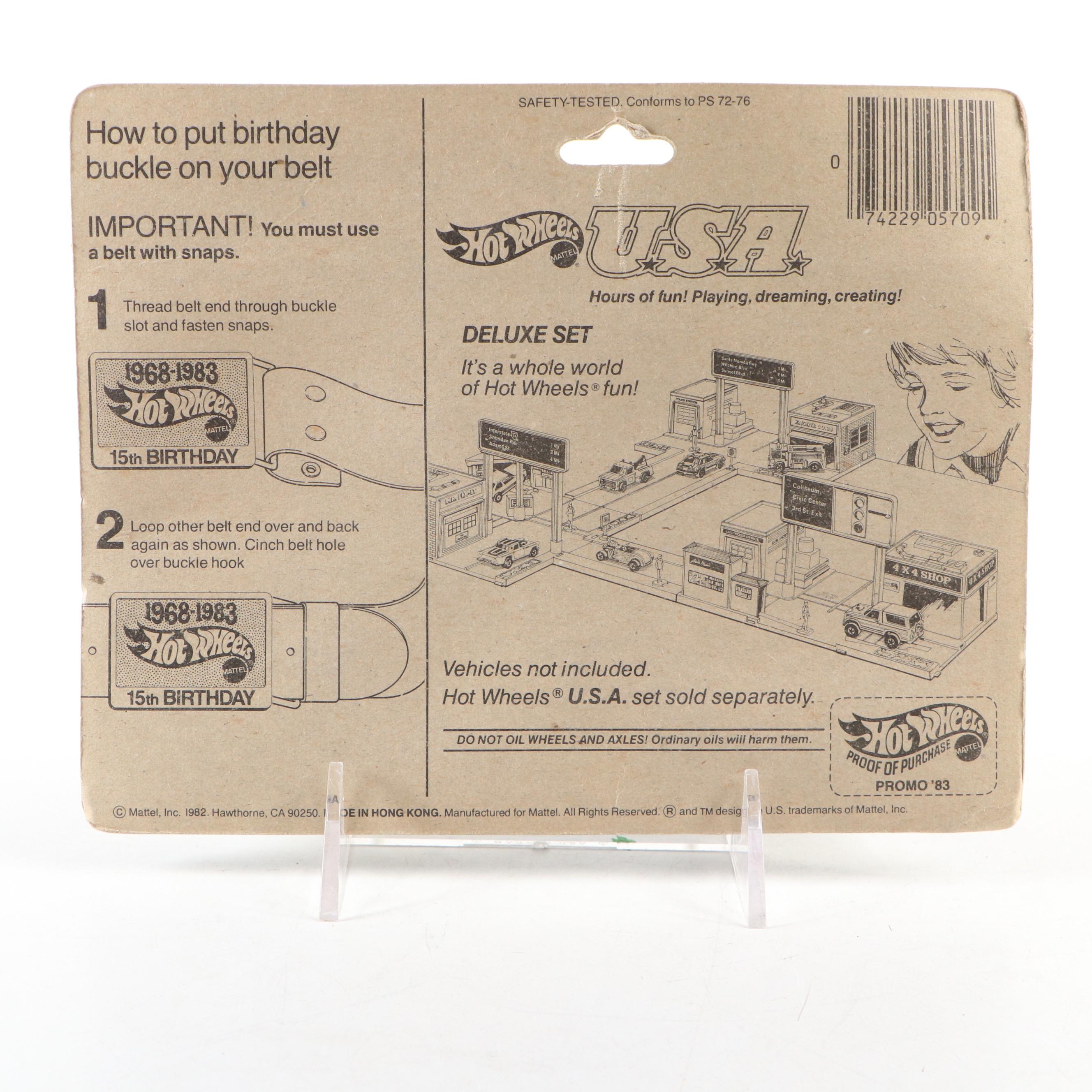 Mattel Hot Wheels "15th Birthday" Cars and Belt Buckle Set, 1983