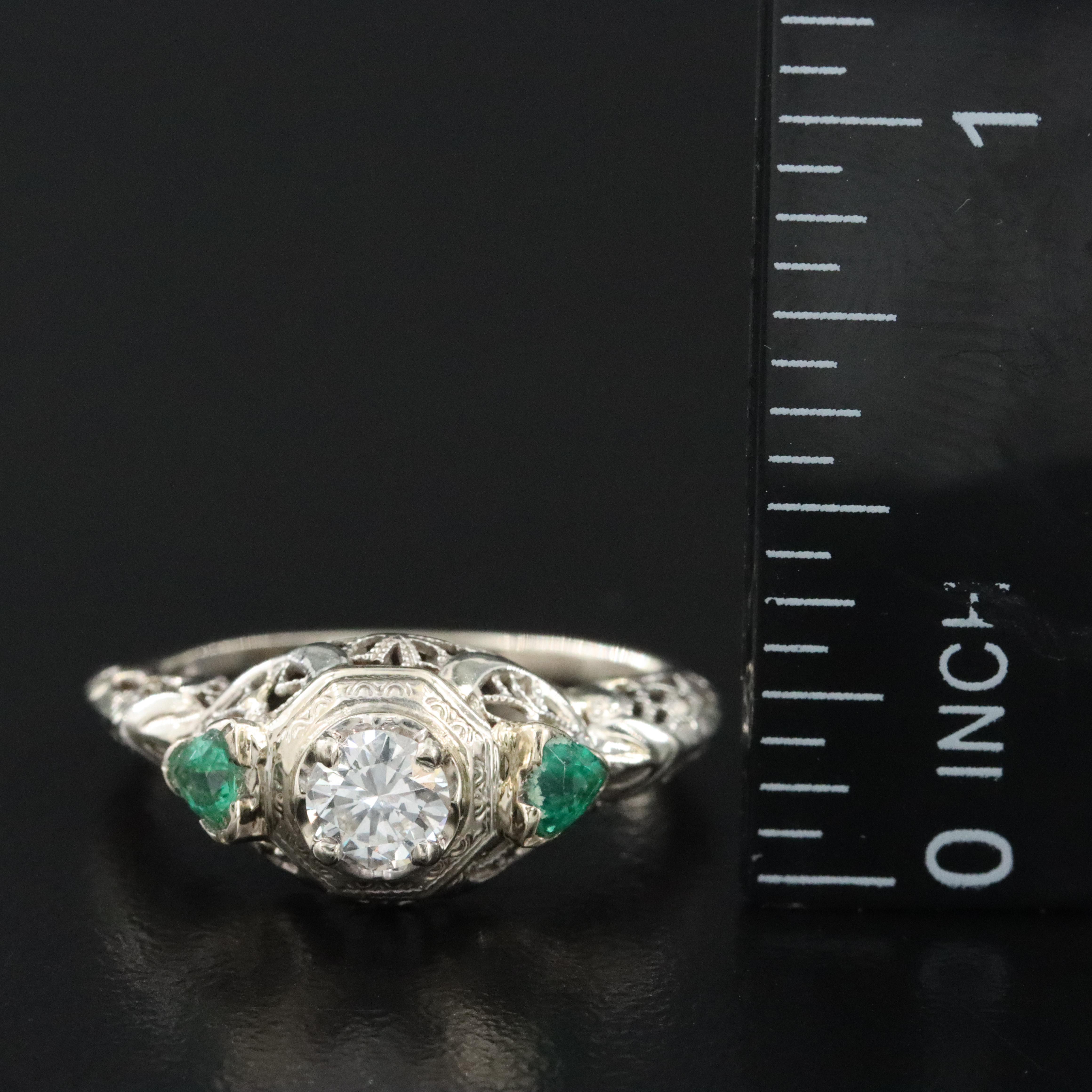 Vintage 14K and 18K Diamond and Tourmaline Ring