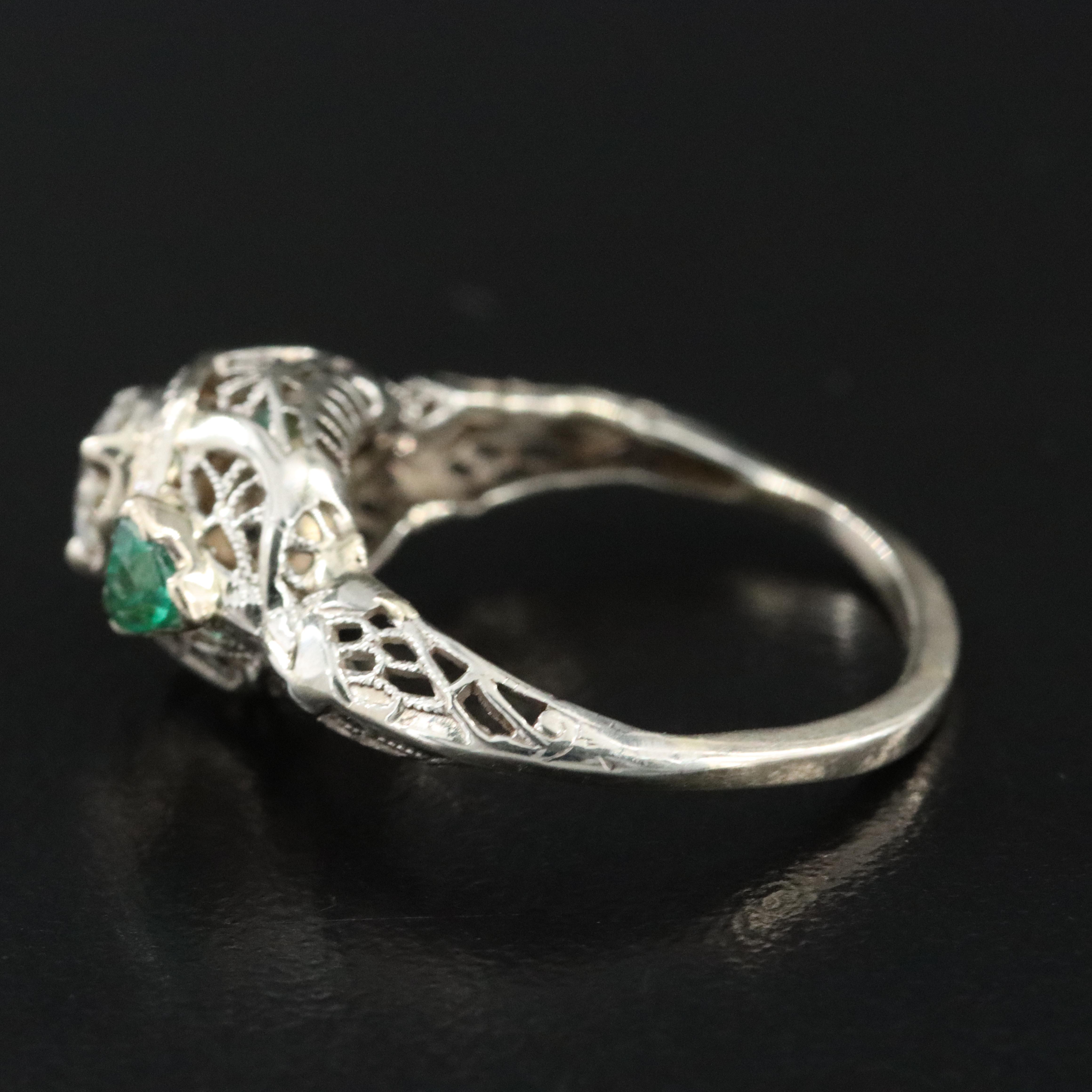 Vintage 14K and 18K Diamond and Tourmaline Ring