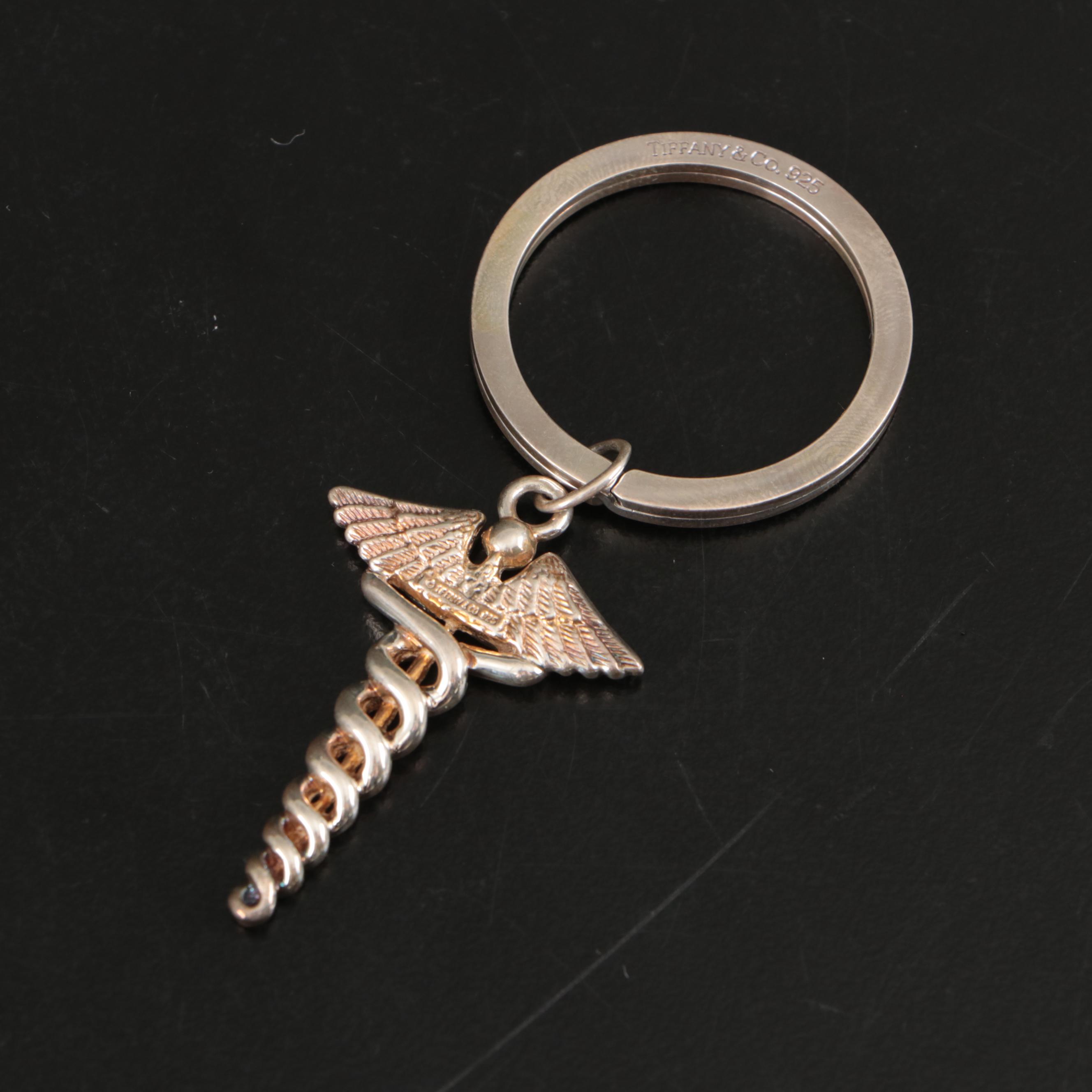 Tiffany & Co. Sterling with Other Caduceus Ballpoint Pens with Key Ring