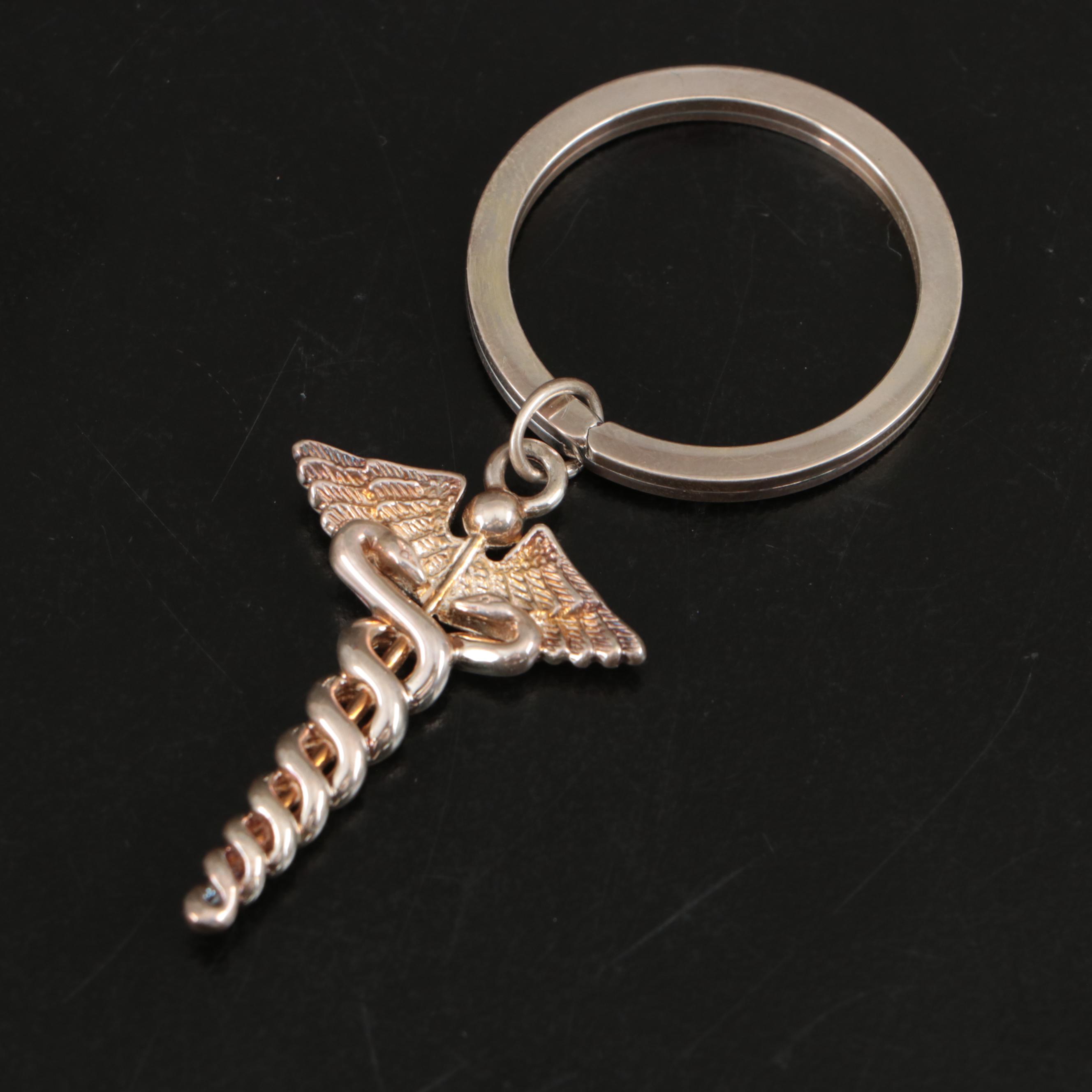 Tiffany & Co. Sterling with Other Caduceus Ballpoint Pens with Key Ring