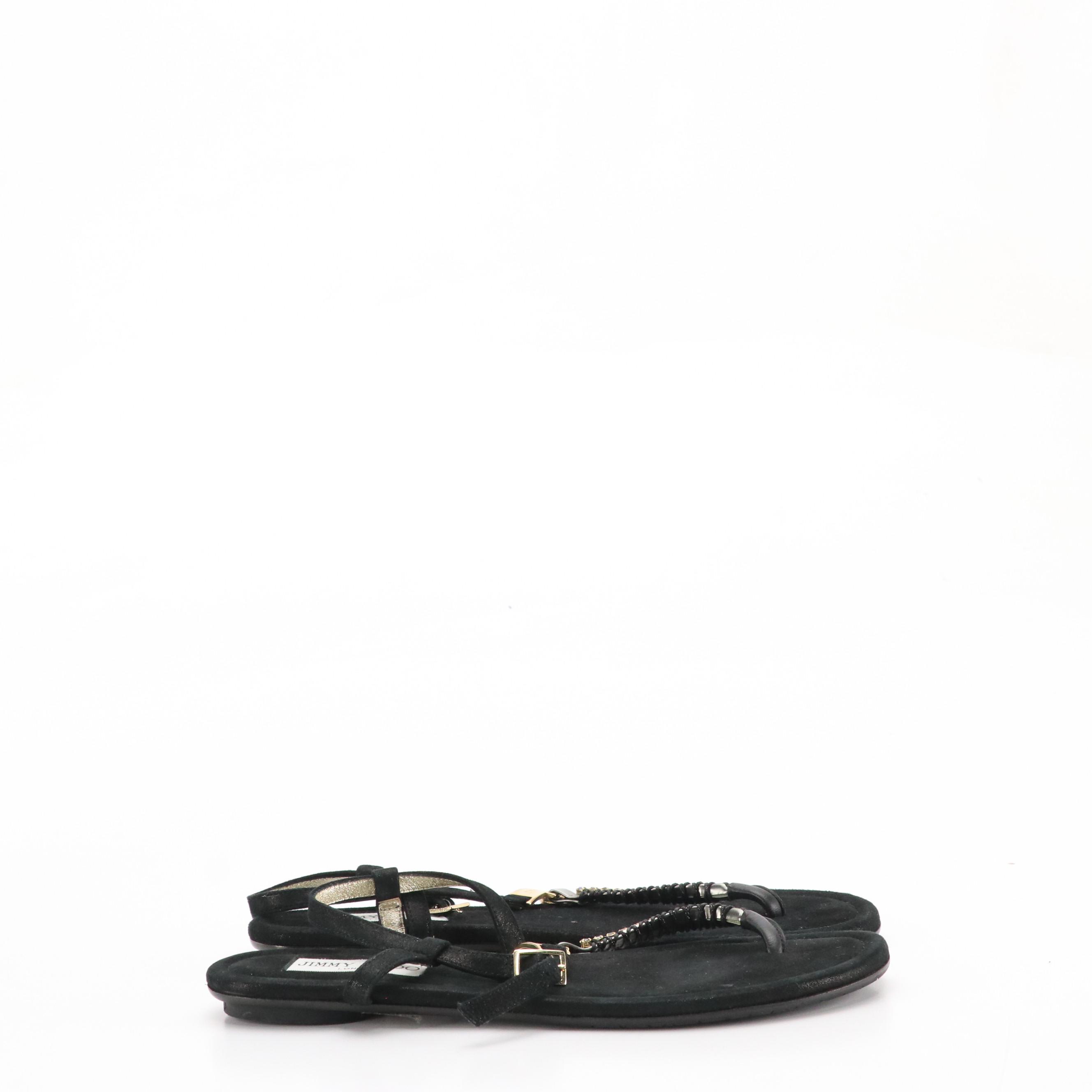 Jimmy Choo Embellished Sandals, Aldo Silver Ballet Flats, Tory Burch Sandals