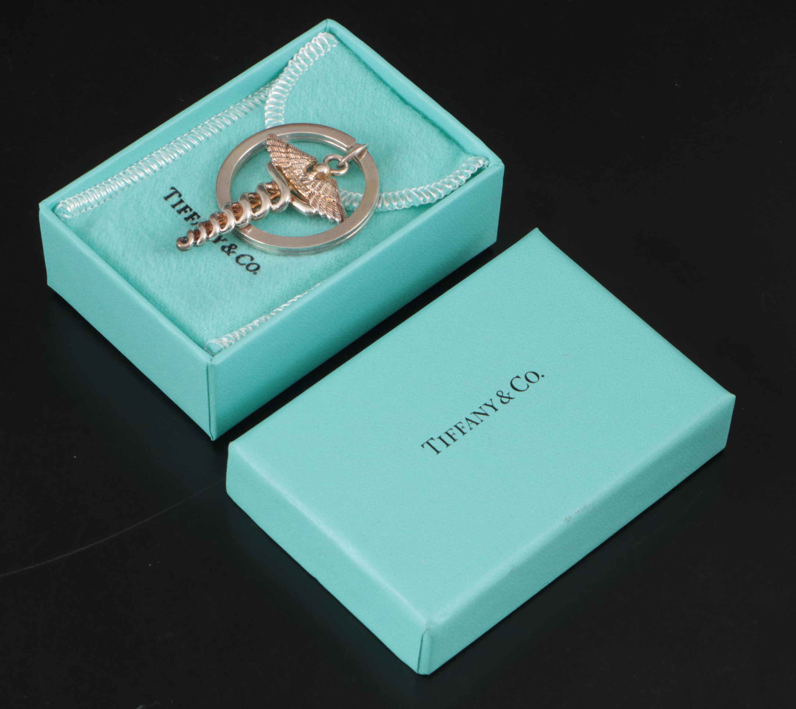 Tiffany & Co. Sterling with Other Caduceus Ballpoint Pens with Key Ring