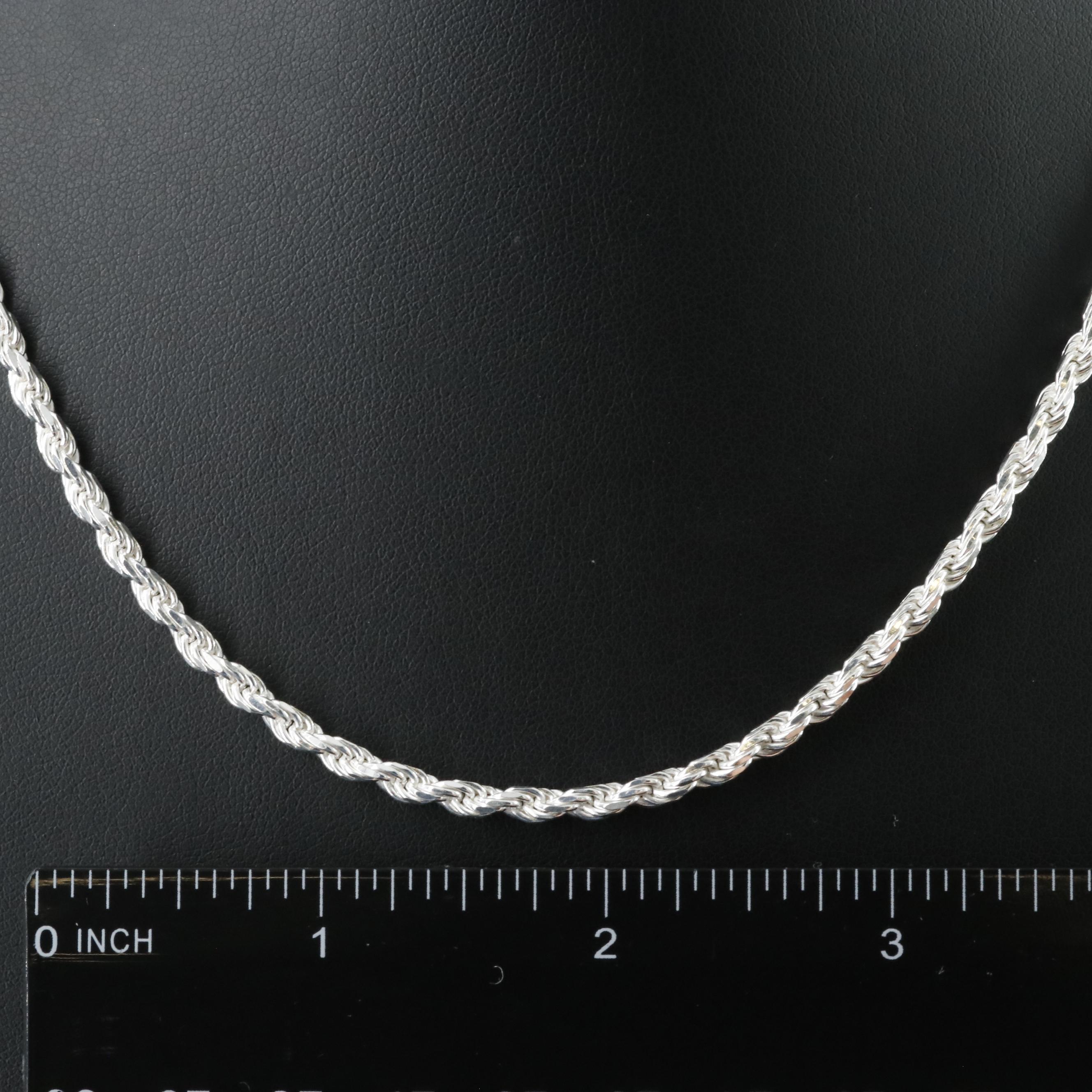 Sterling Rope Chain Necklace