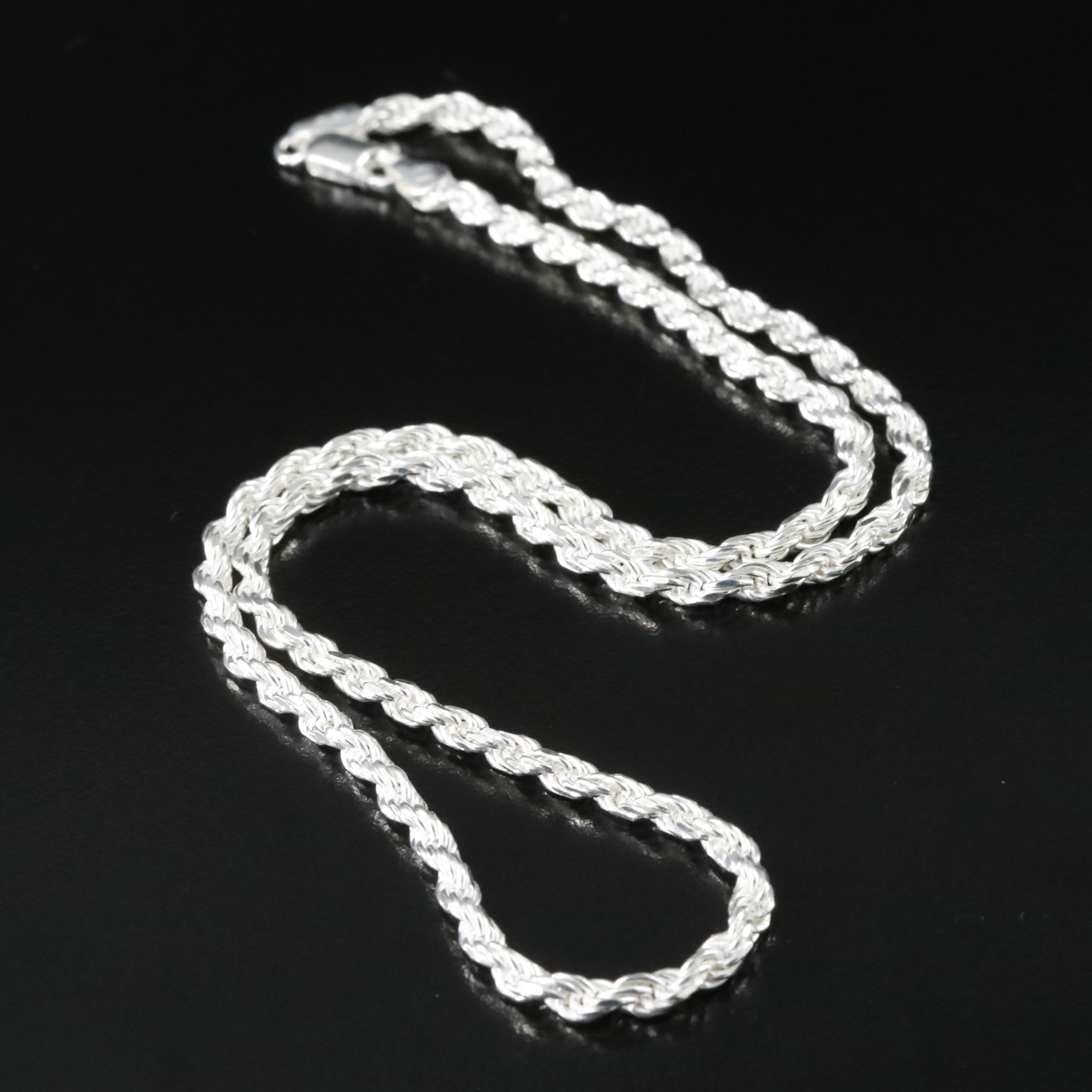 Sterling Rope Chain Necklace