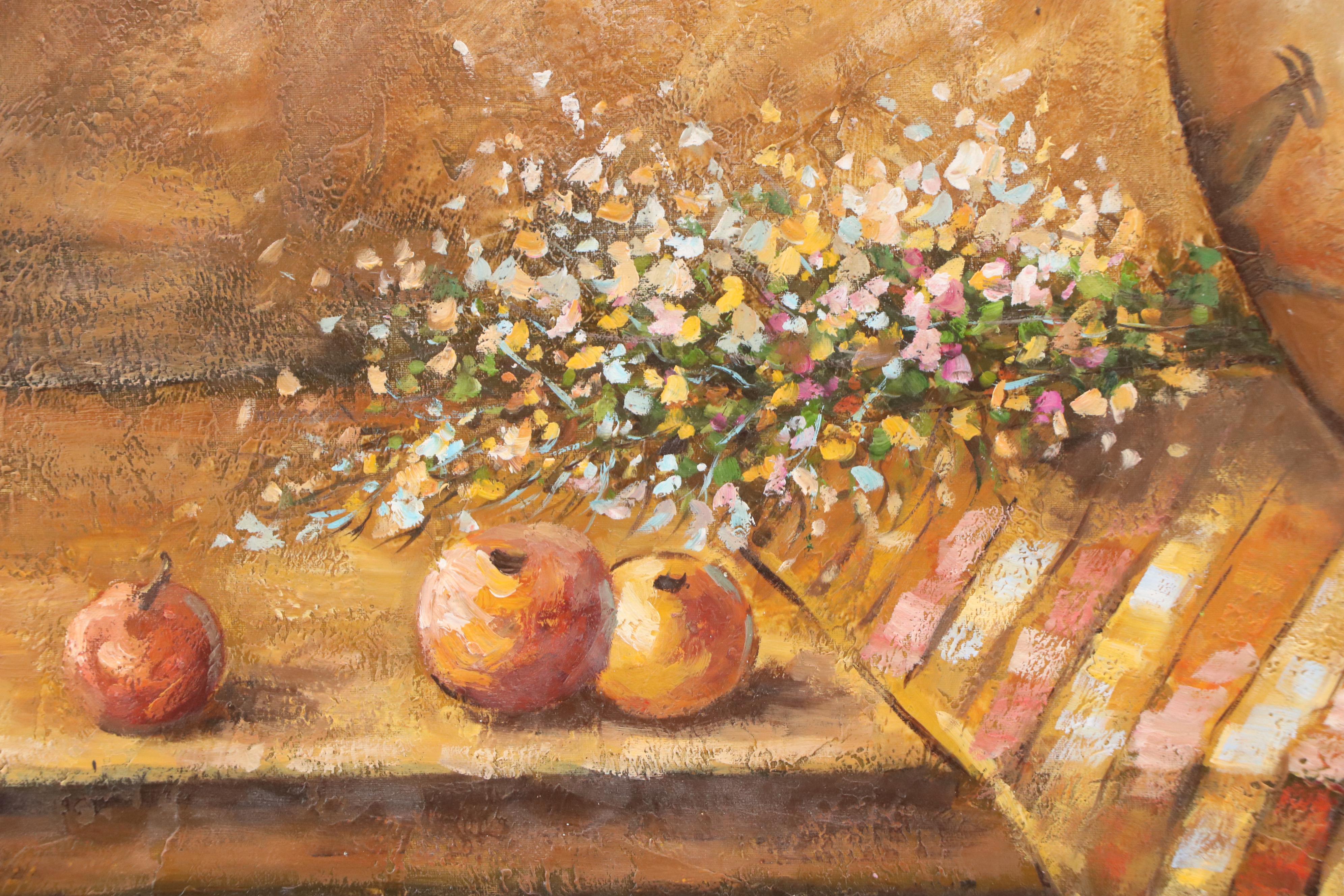 S. Weston Acrylic Painting of Still Life With Indigenous Pottery