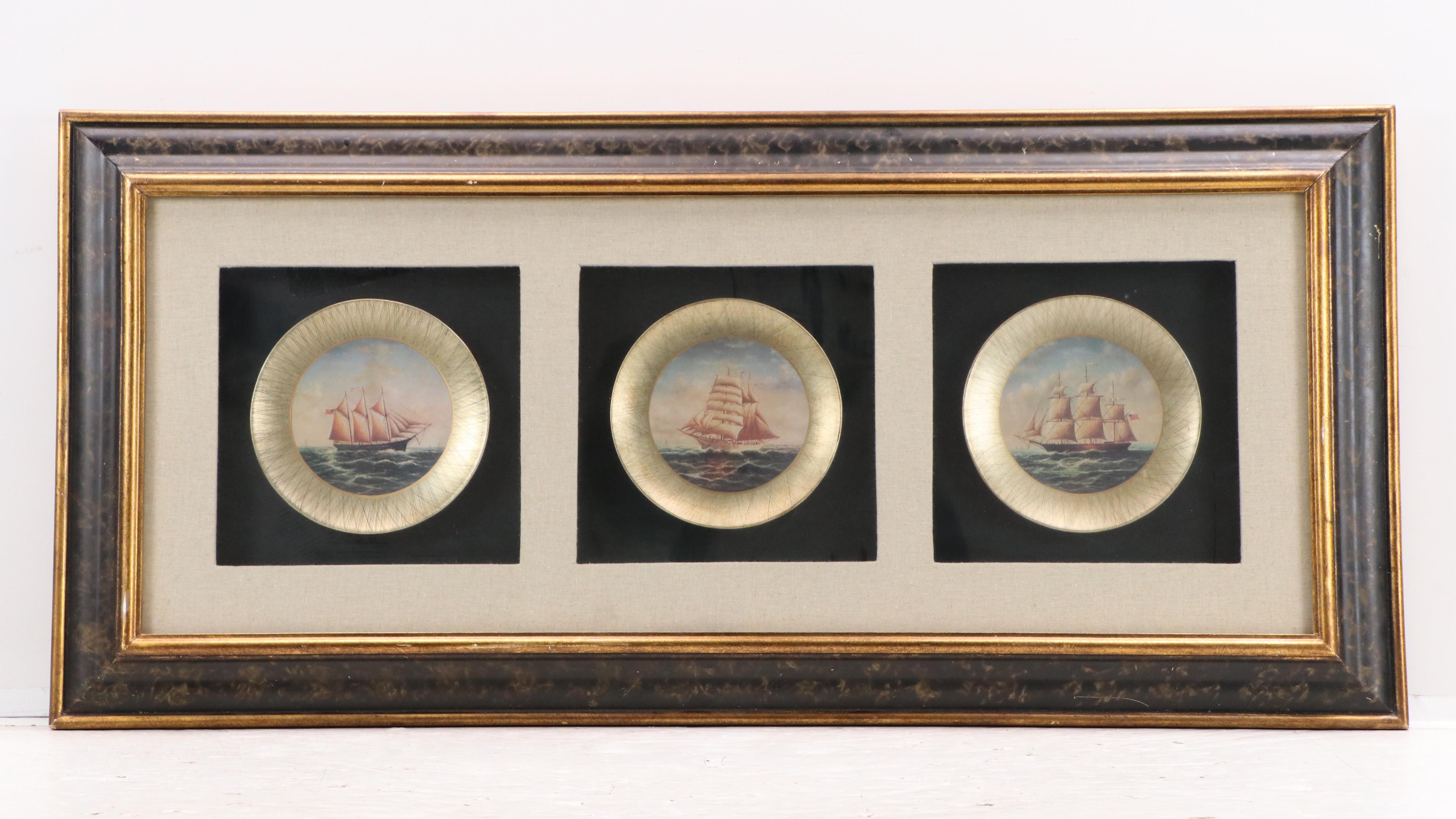 Framed French Style Nautical Plates