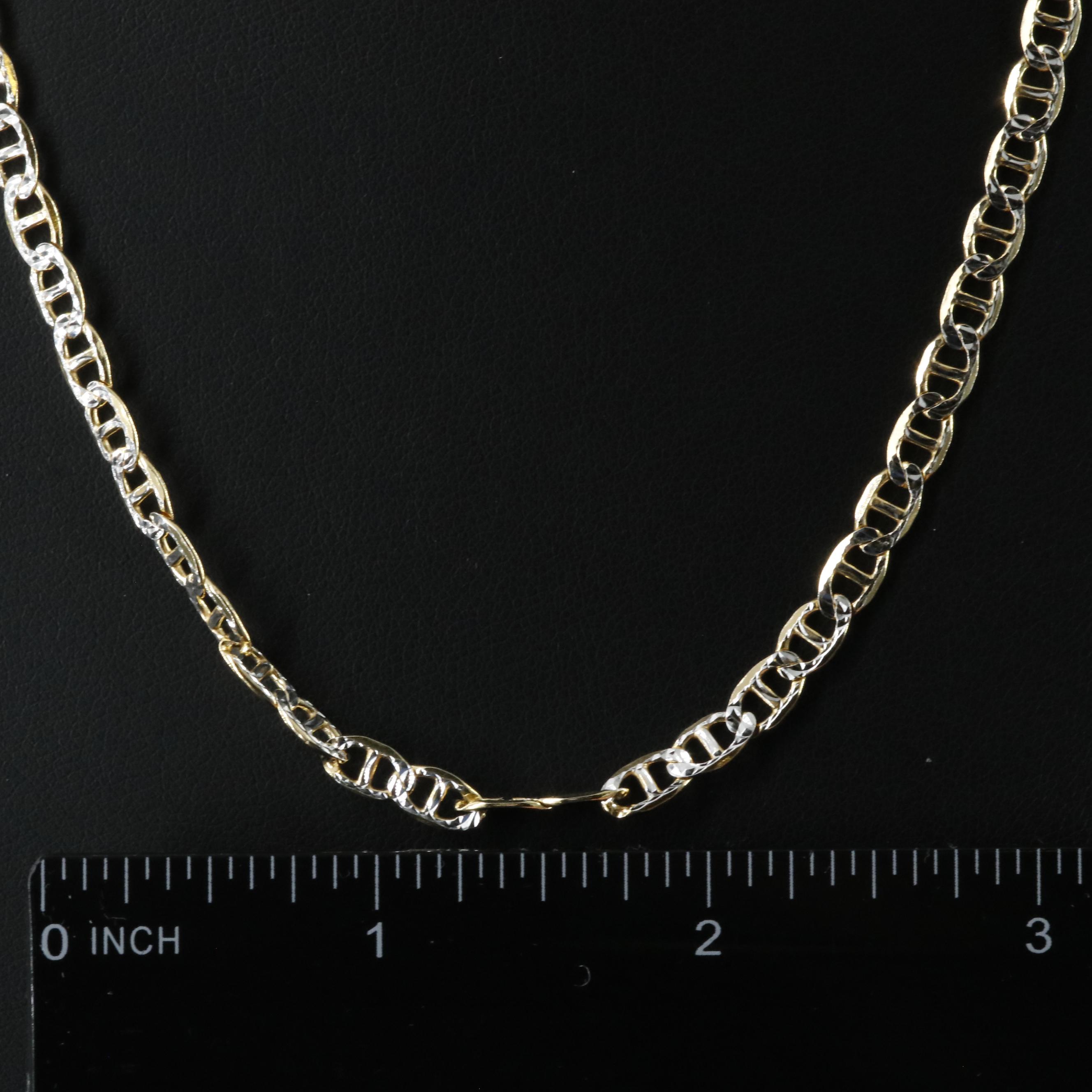 Sterling Two-Tone Mariner Link Necklace