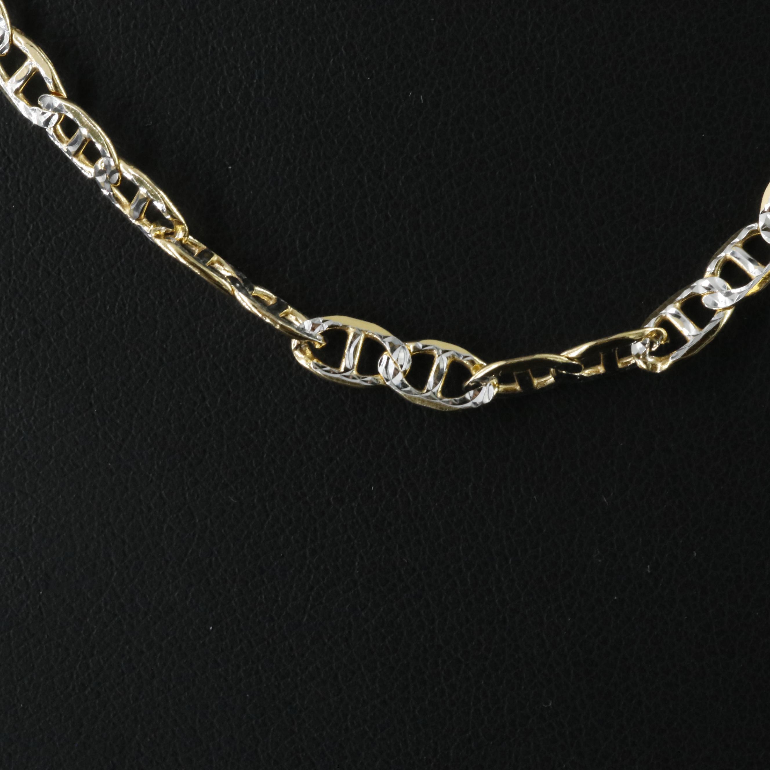 Sterling Two-Tone Mariner Link Necklace