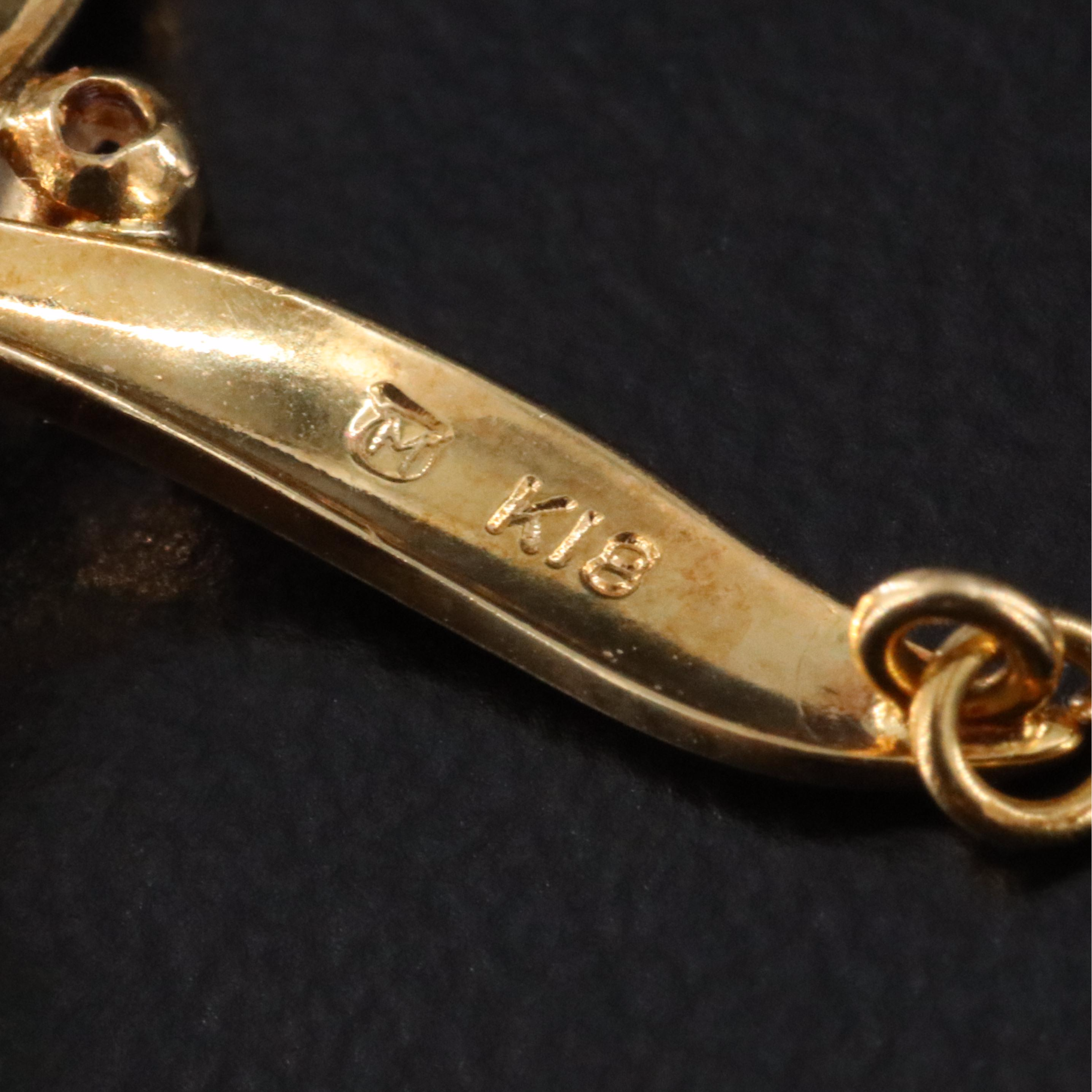 Mikimoto 18K Pearl Drop Chevron Necklace