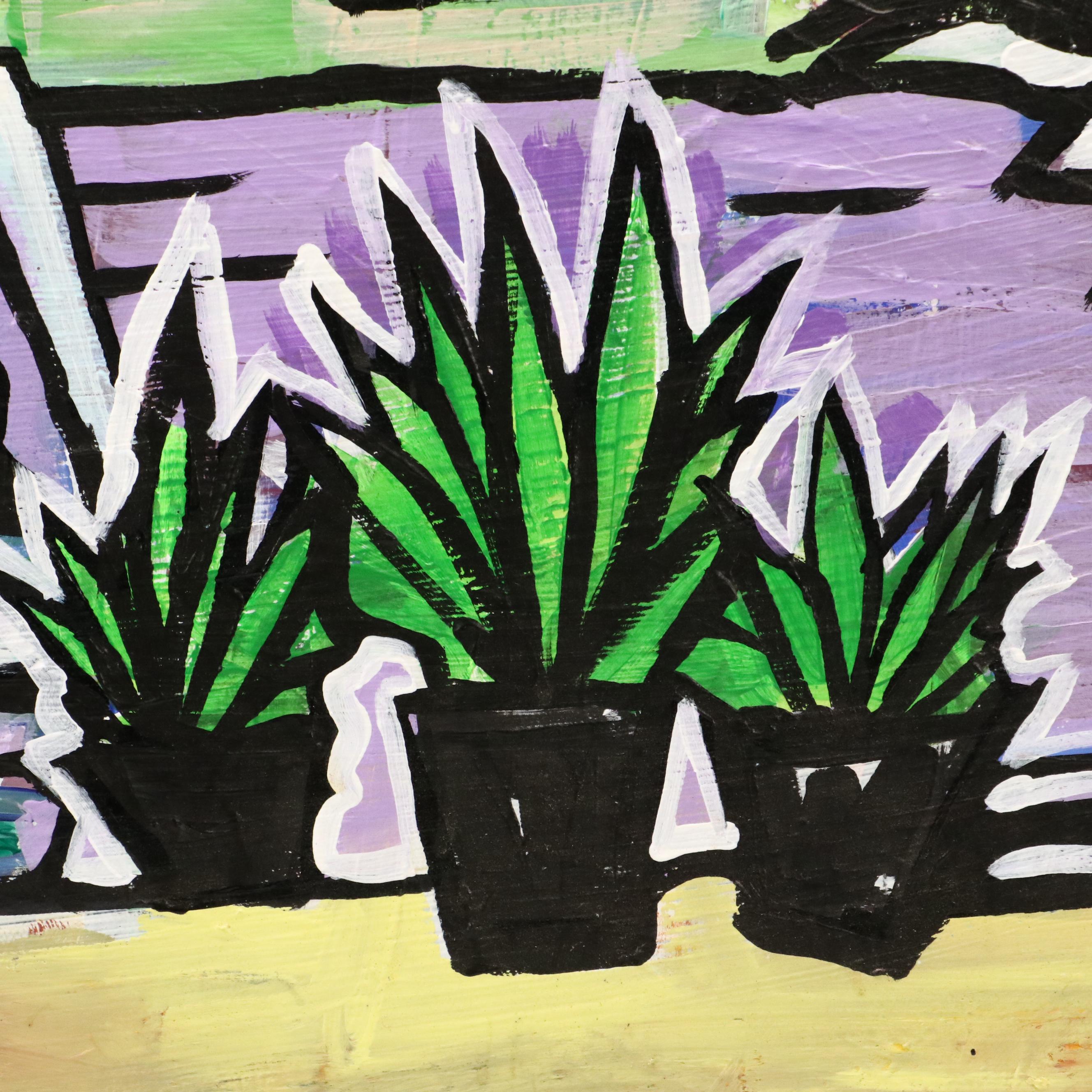 Majeed Stylized Acrylic Painting of Purple House, 2019