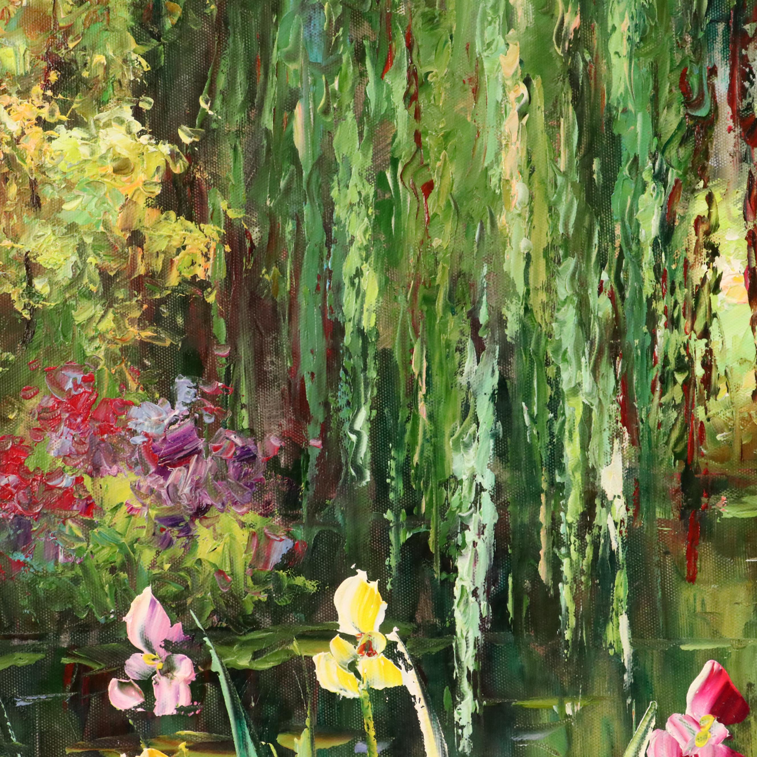 Impasto Landscape Oil Painting in the Style of Claude Monet "Water Lilies"