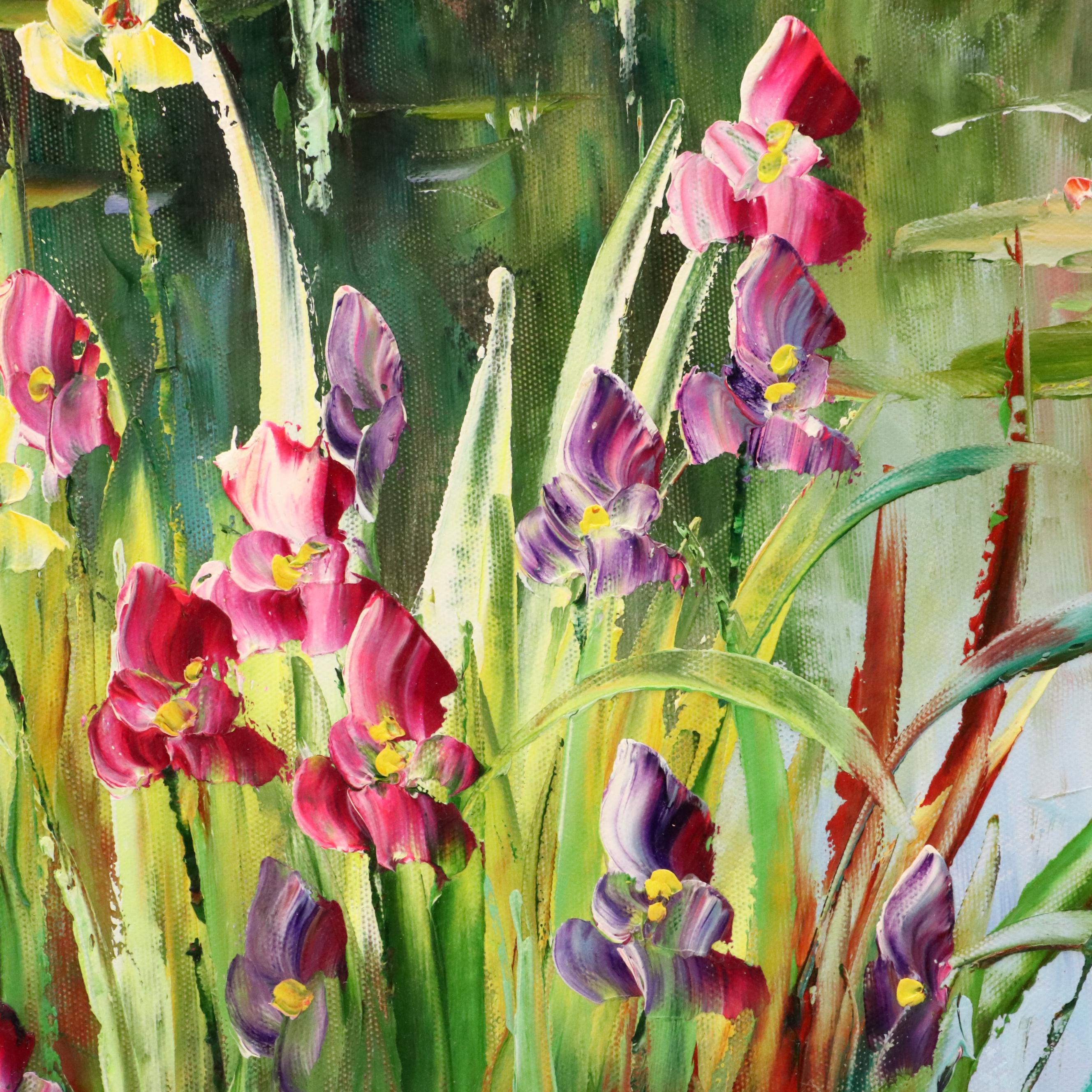 Impasto Landscape Oil Painting in the Style of Claude Monet "Water Lilies"