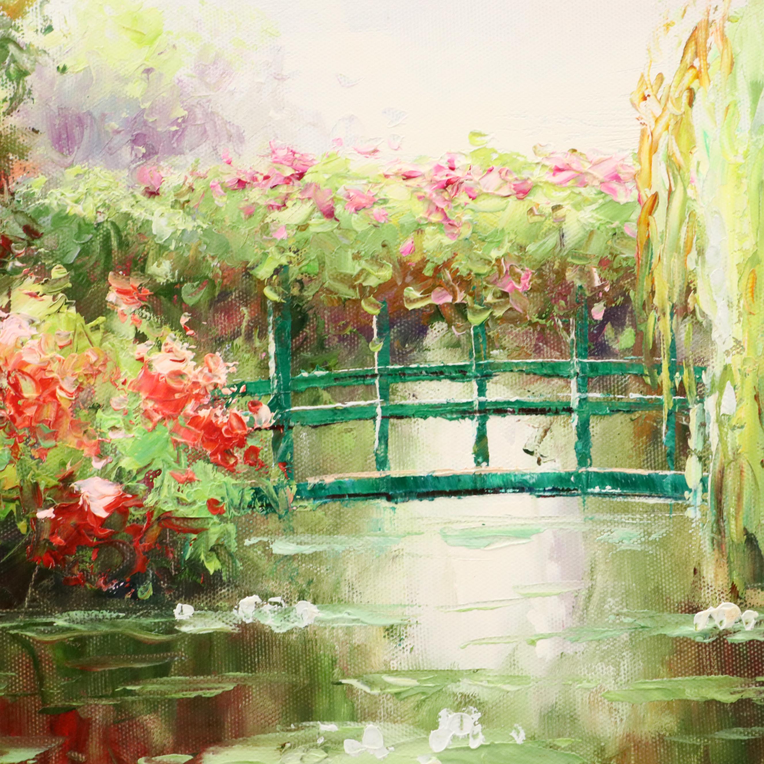 Impasto Landscape Oil Painting in the Style of Claude Monet "Water Lilies"