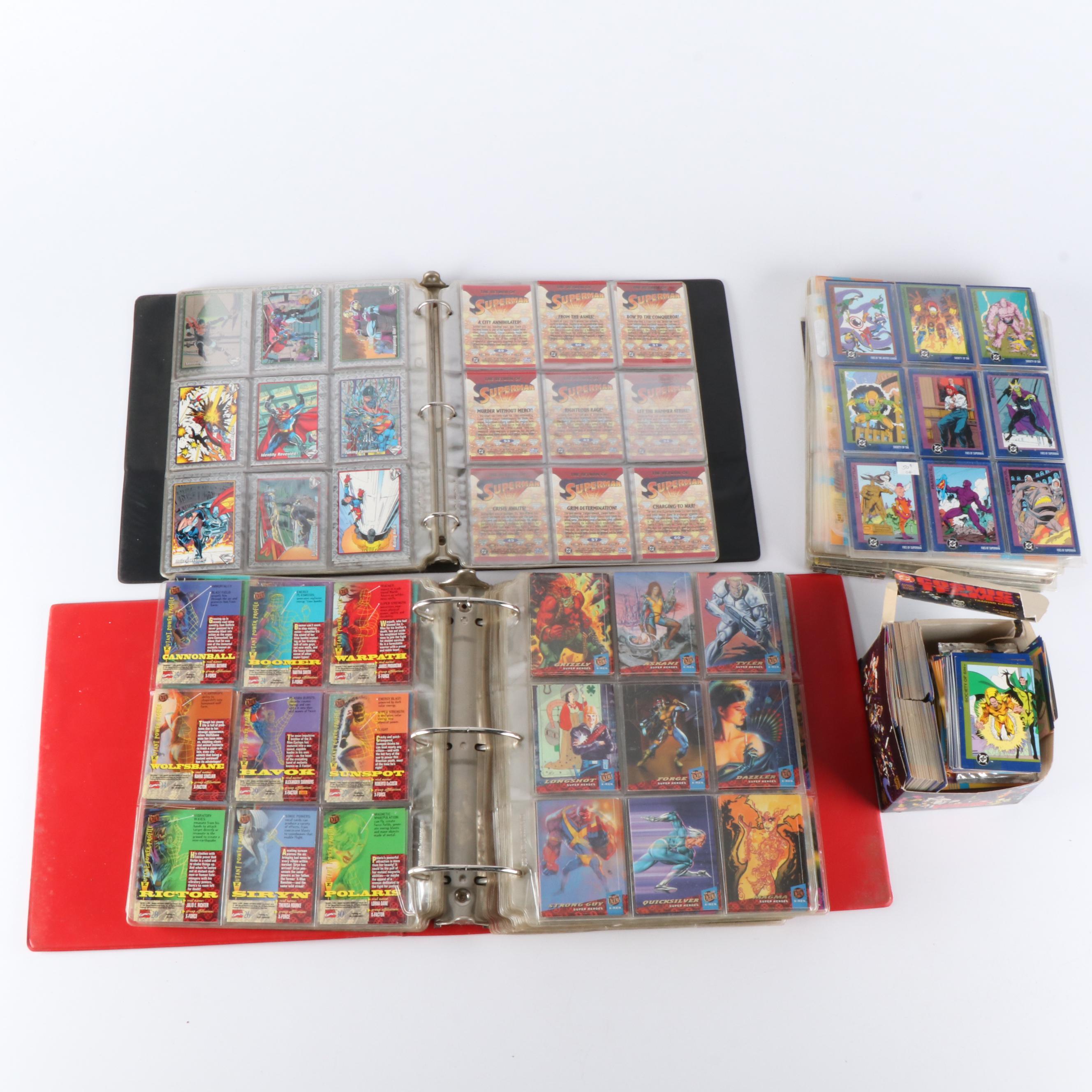 Marvel and DC Trading Cards Featuring "Deadpool", "X-Men", and More, 1990s