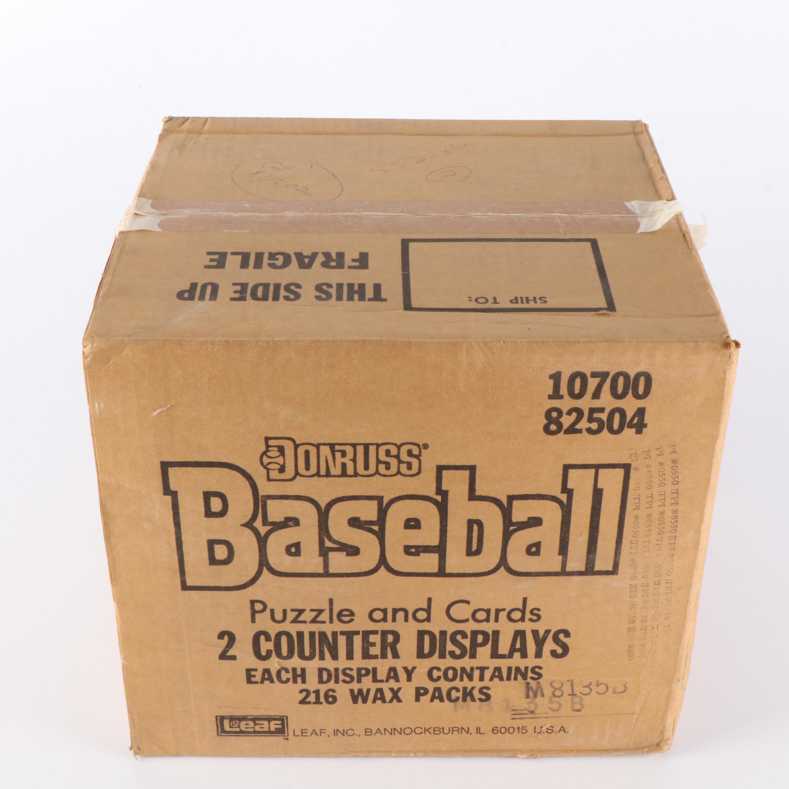 Sealed 1988 Donruss Baseball Card Counter Display Case with Sealed Wax Packs