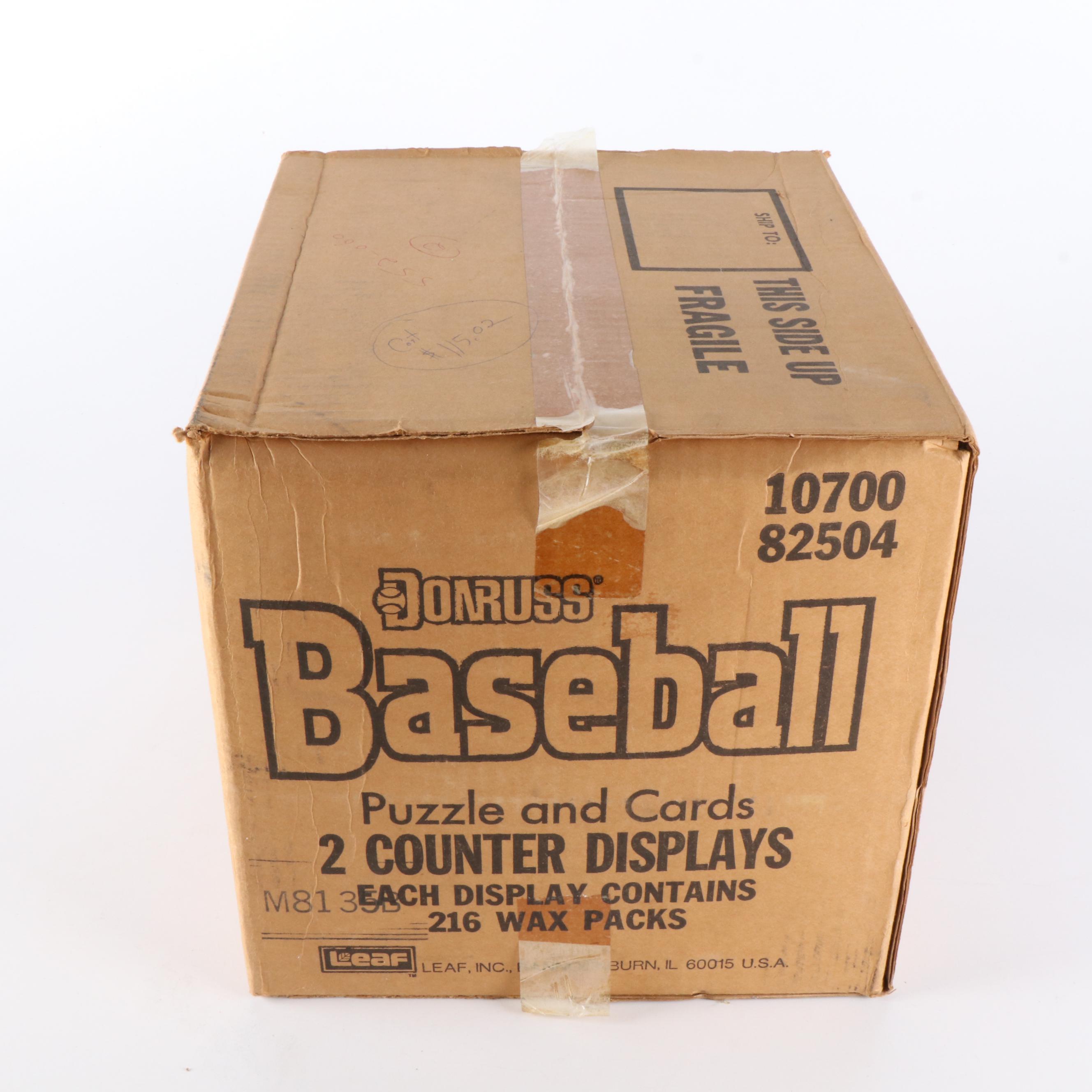 Sealed 1988 Donruss Baseball Card Counter Display Case with Sealed Wax Packs