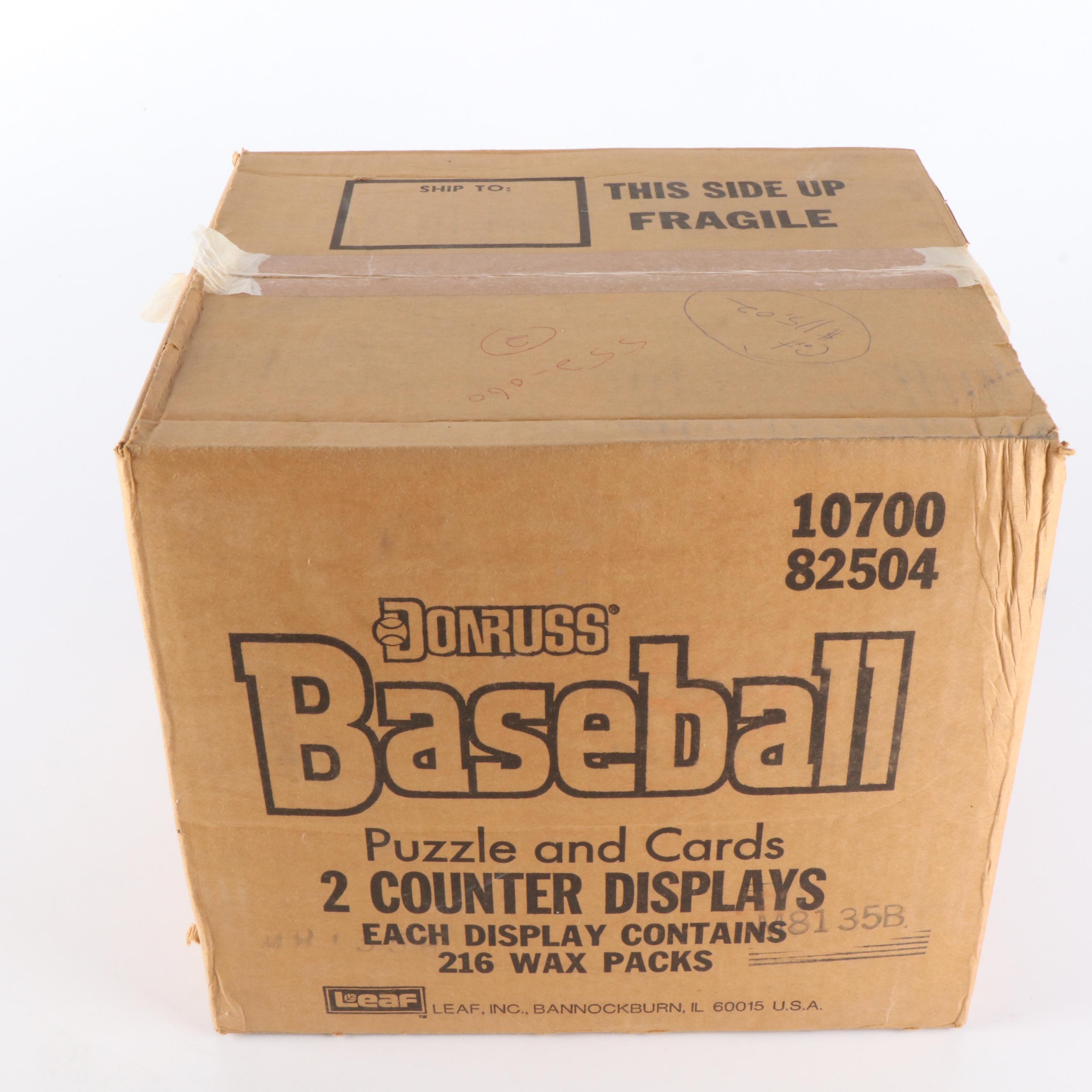 Sealed 1988 Donruss Baseball Card Counter Display Case with Sealed Wax Packs