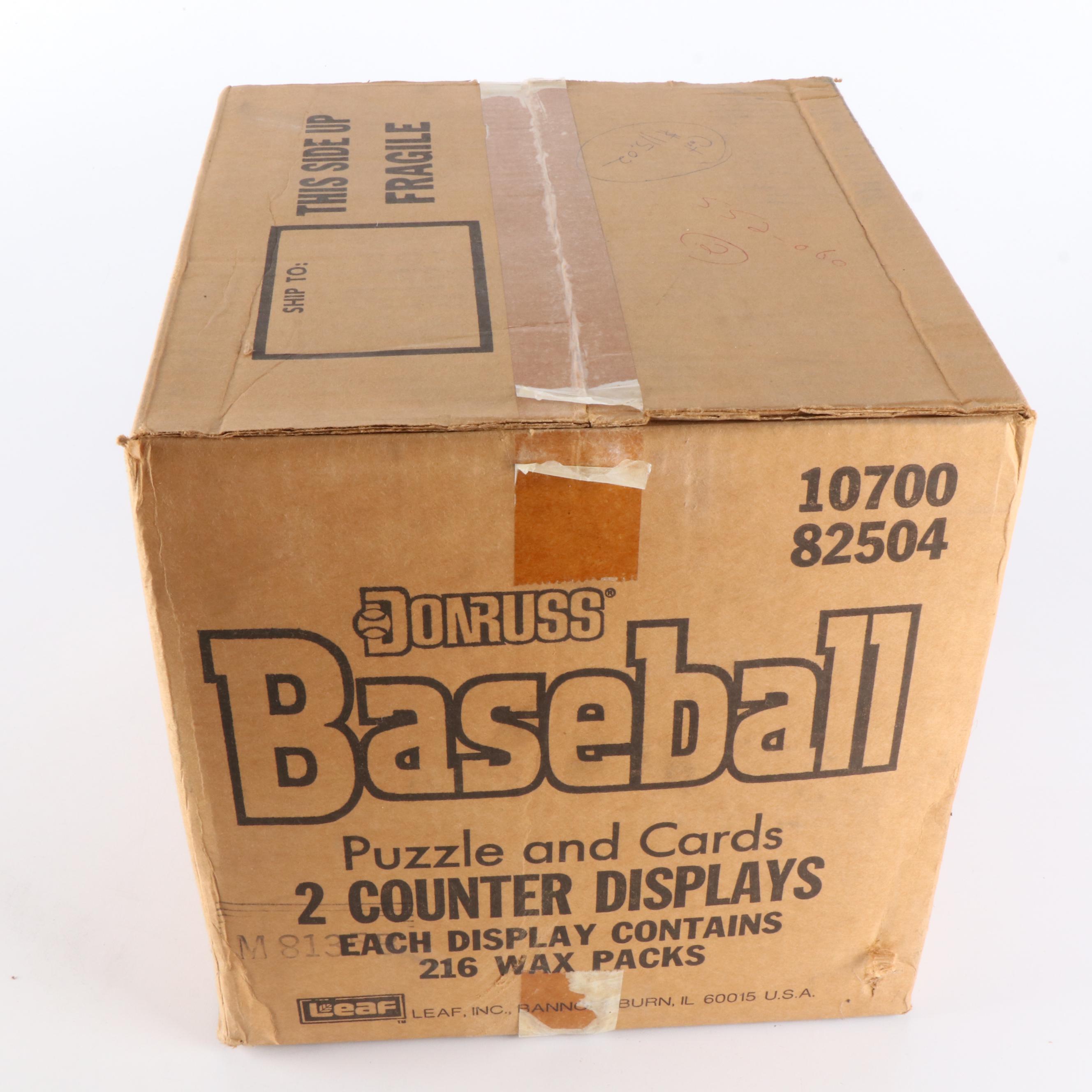 Sealed 1988 Donruss Baseball Card Counter Display Case with Sealed Wax Packs