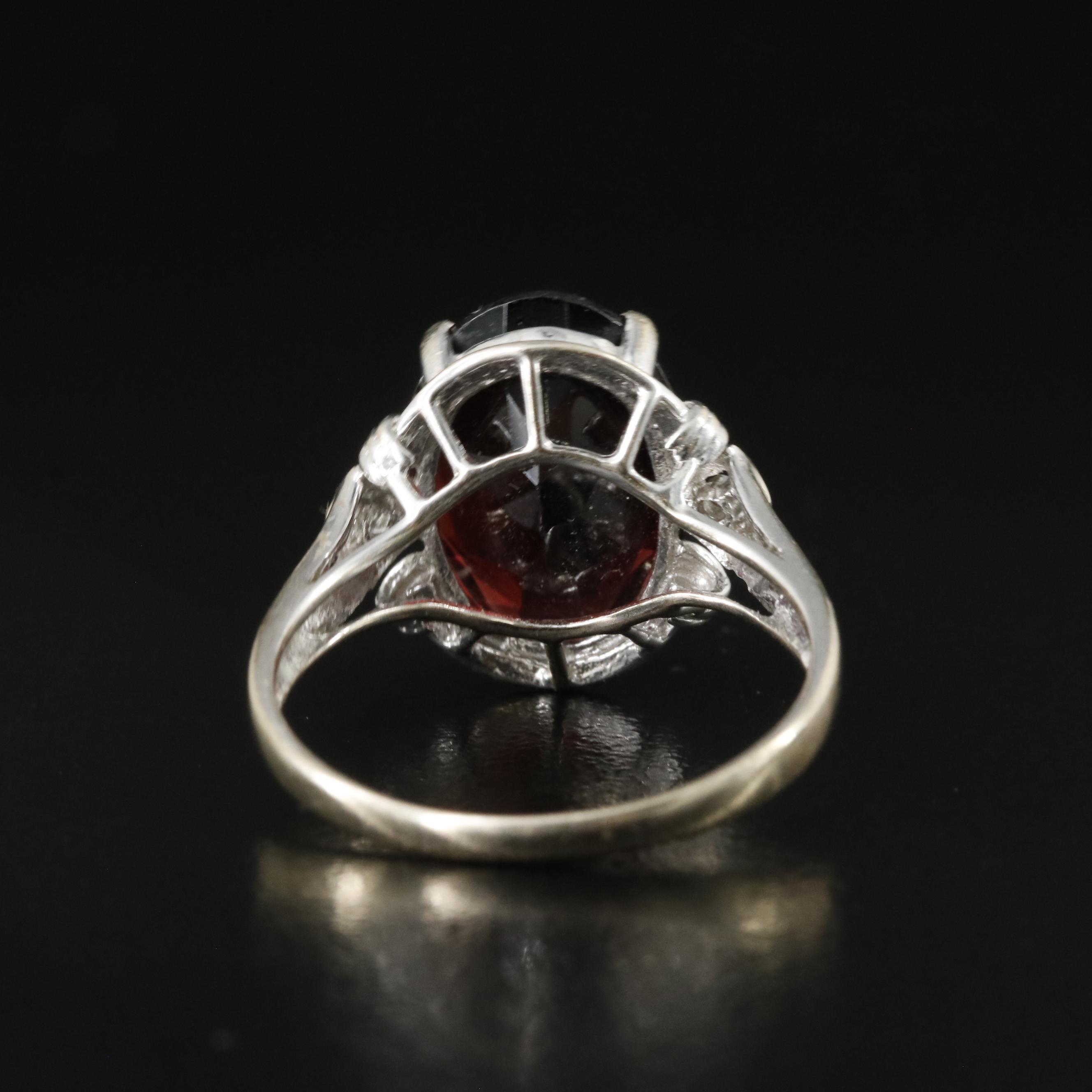 14K Garnet and Diamond Ring