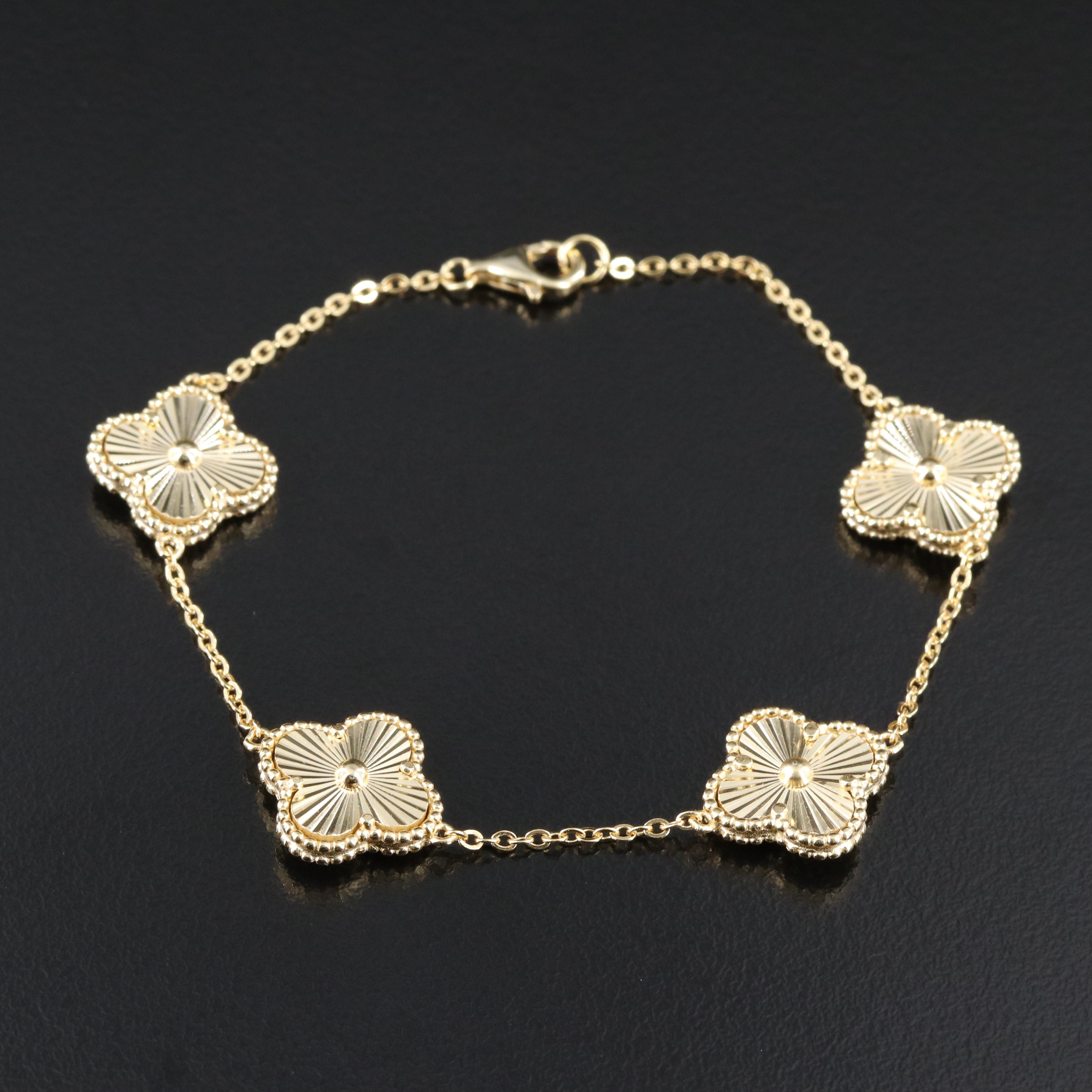 Sterling Quatrefoil Station Bracelet