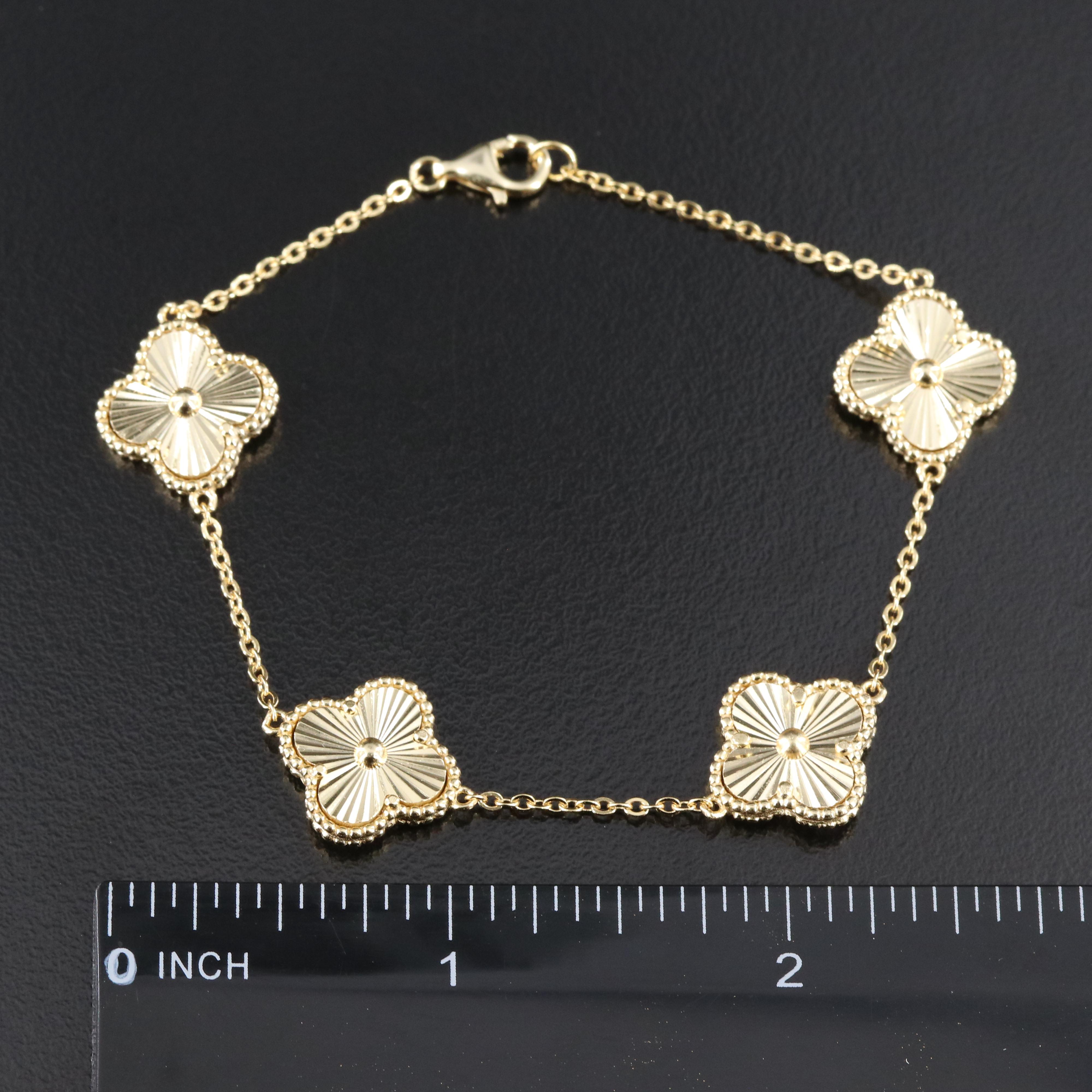 Sterling Quatrefoil Station Bracelet