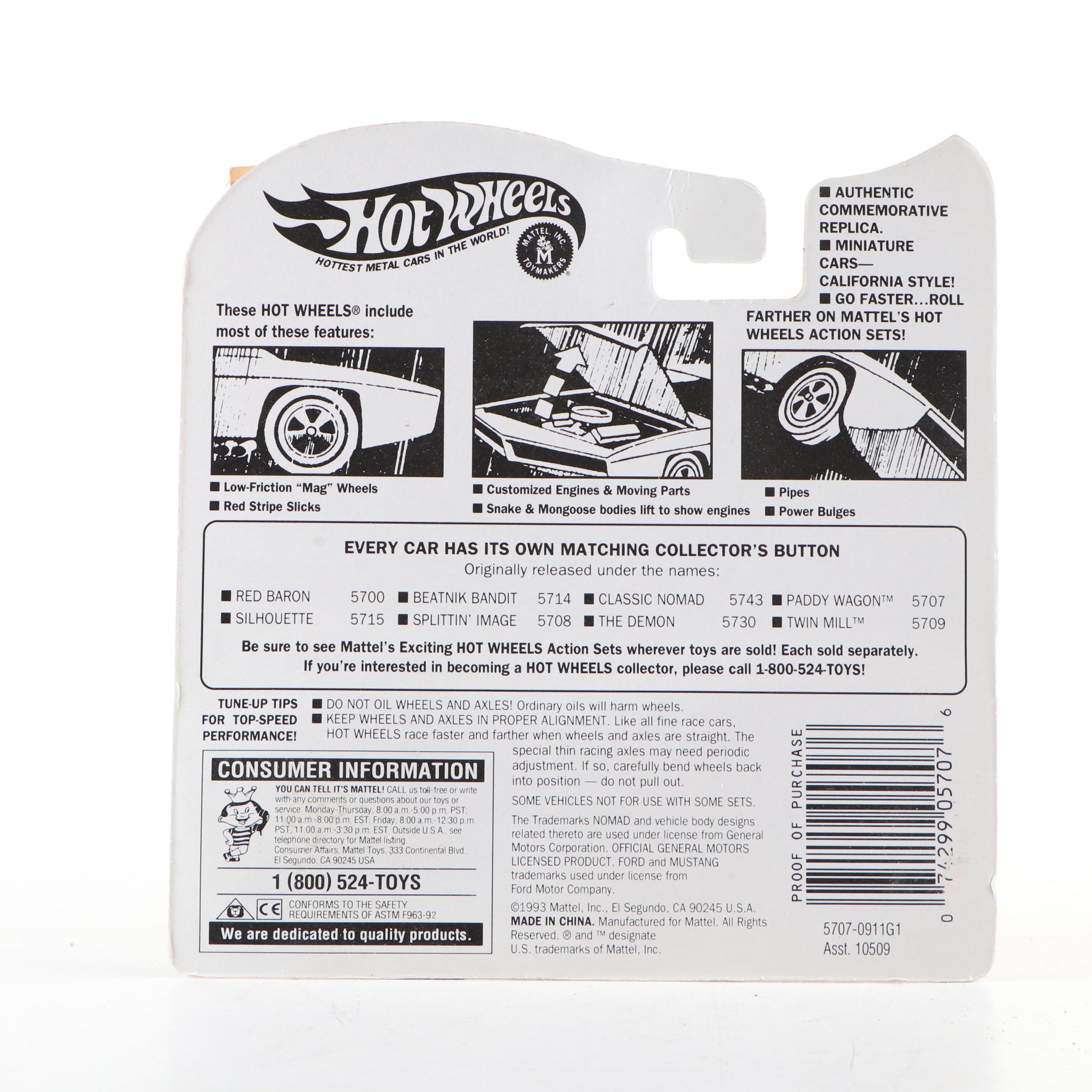 Mattel Hot Wheels Vintage Collection Diecast Vehicles, 1990s