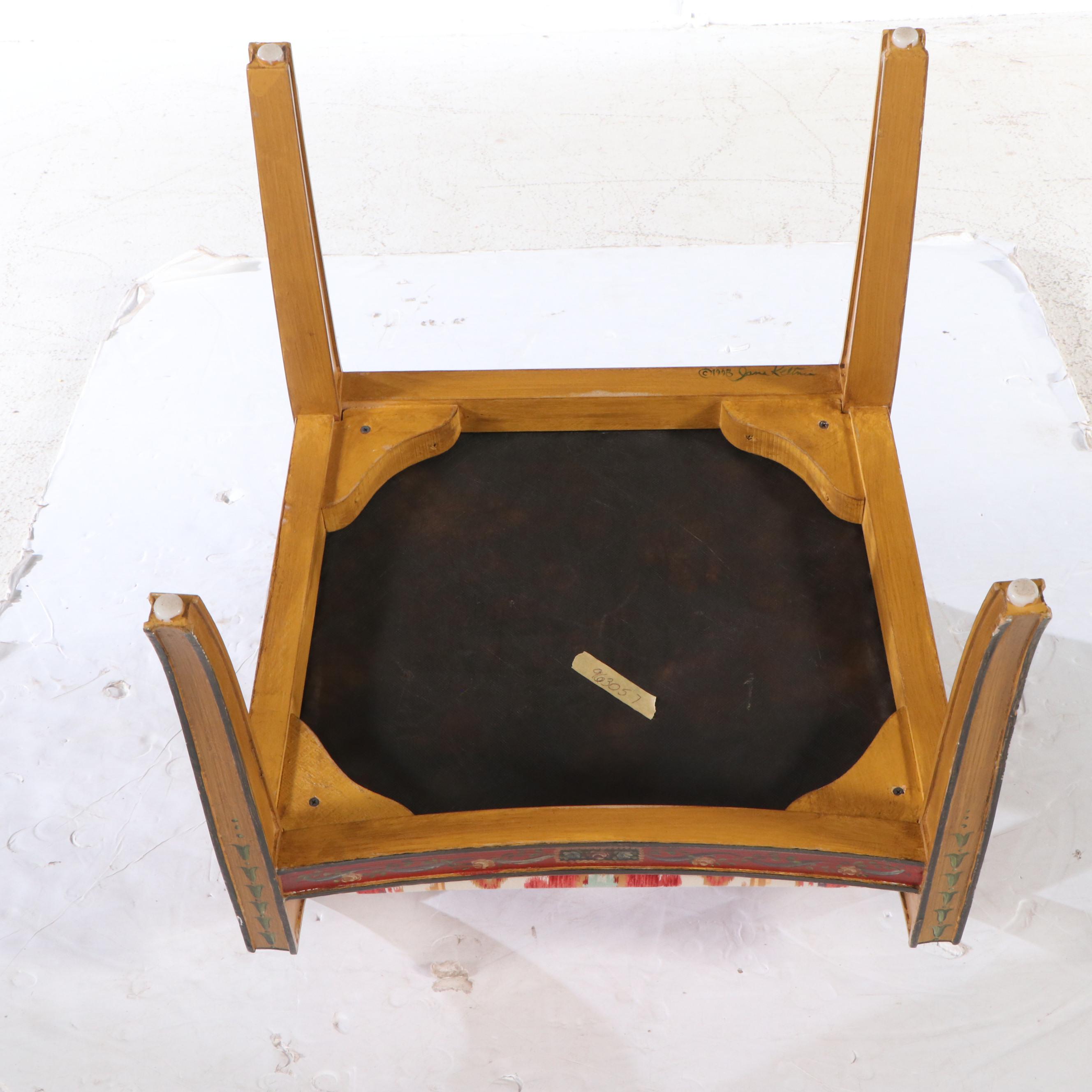 Hand-Painted Regency Style Armchair signed Jane Keltner, 1998