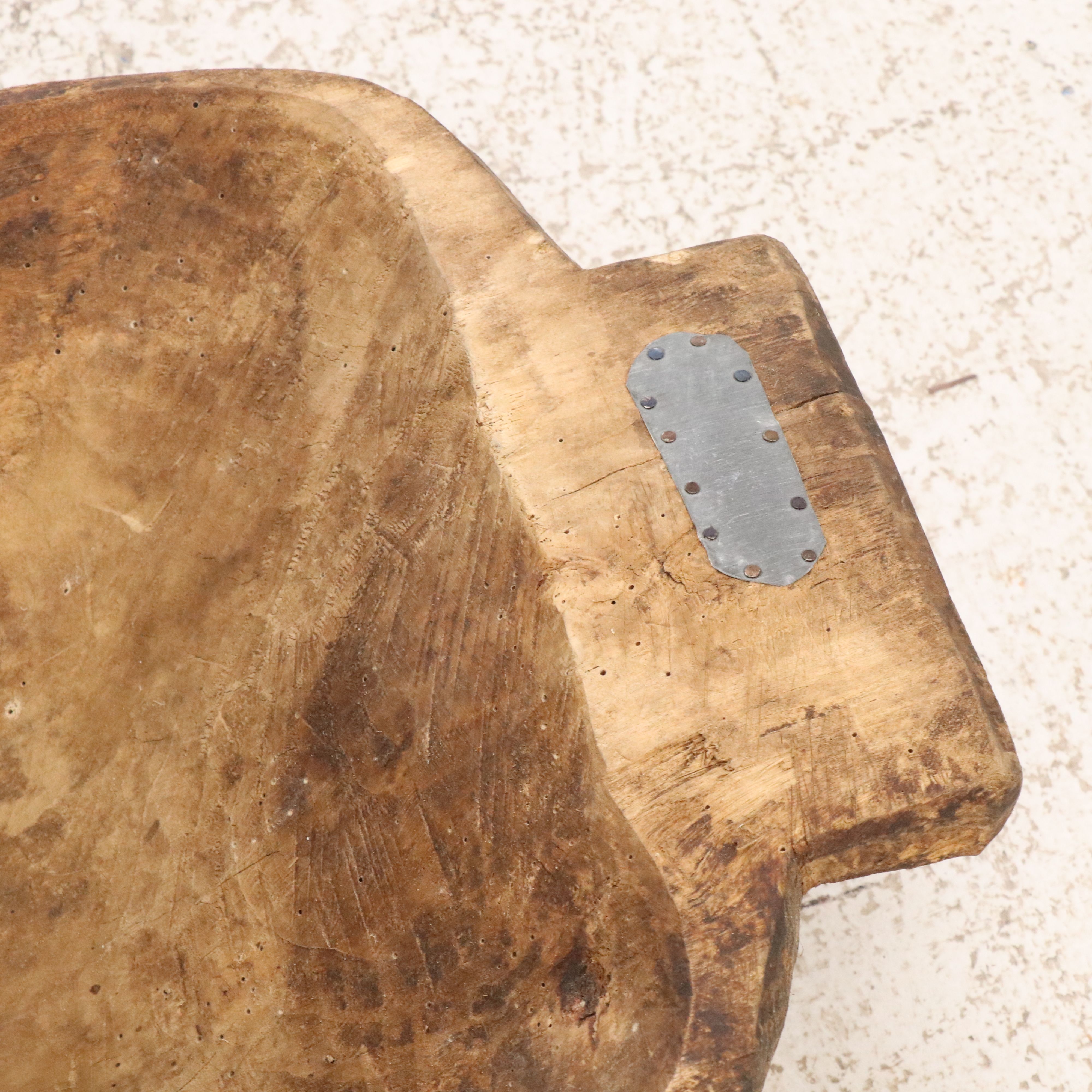 Primitive Hand-Carved Wood Dough Trencher