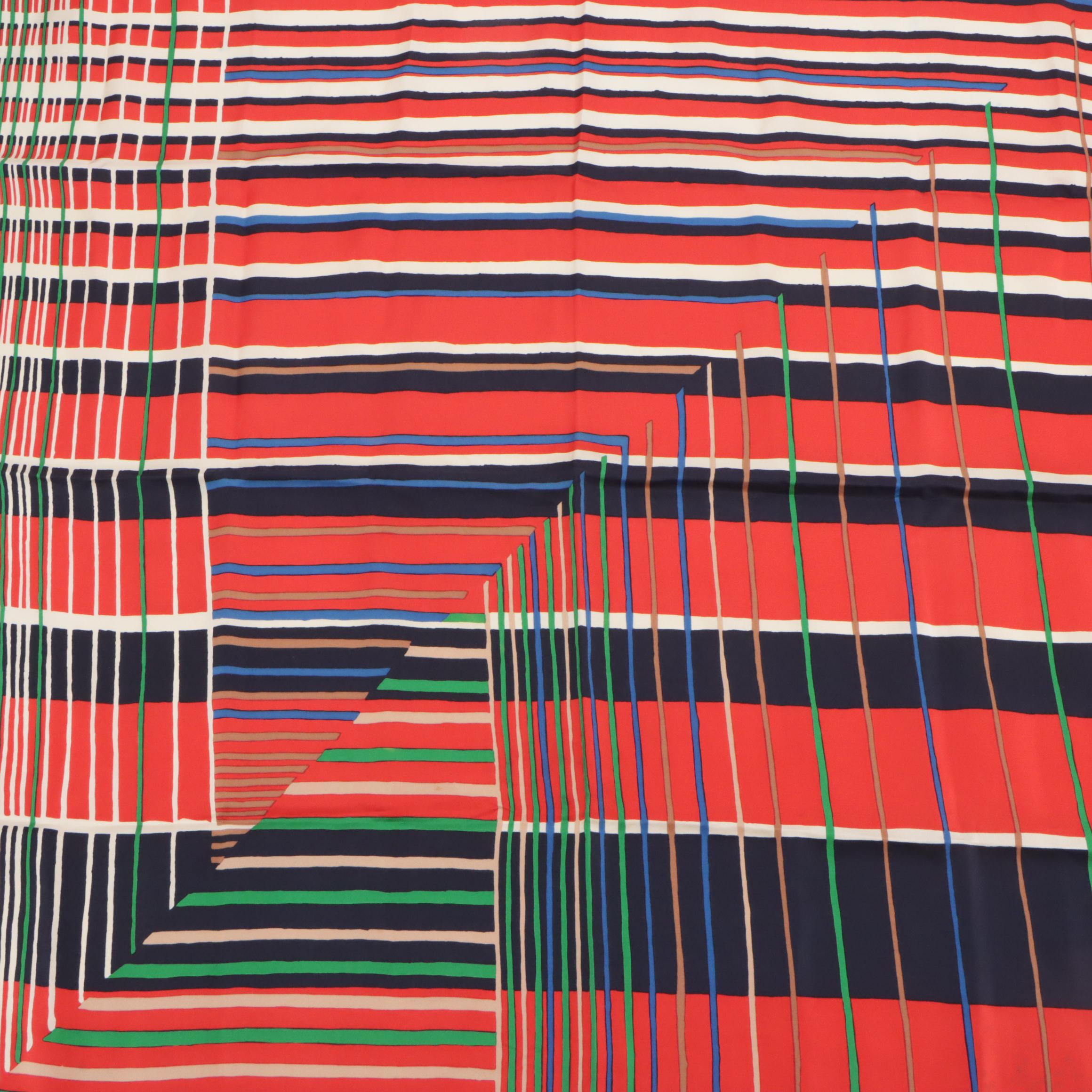 Christian Dior Multi-Striped Silk Twill Scarf